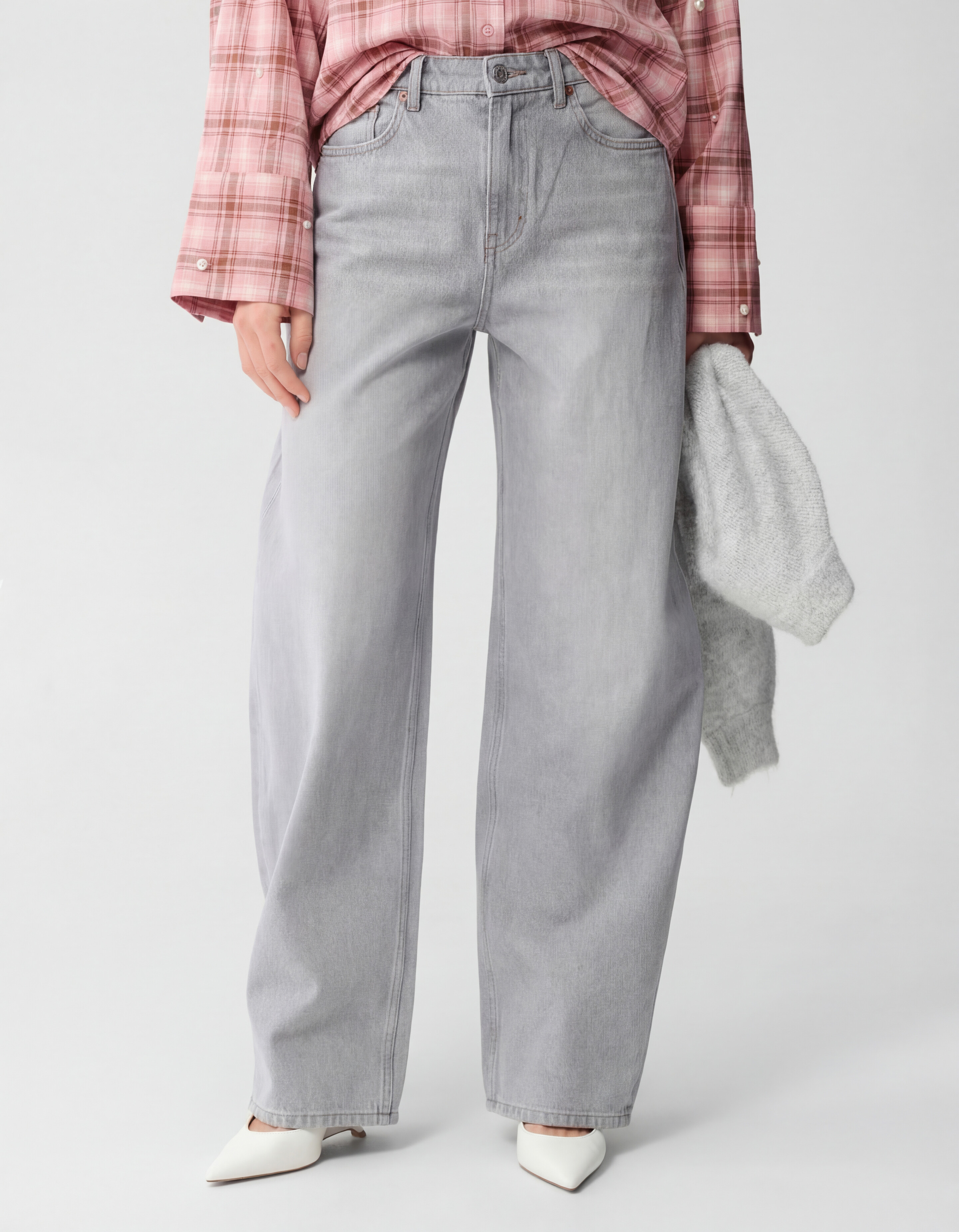 Baggy-Fit-Jeans, hellgrau SHOEBY WOMEN