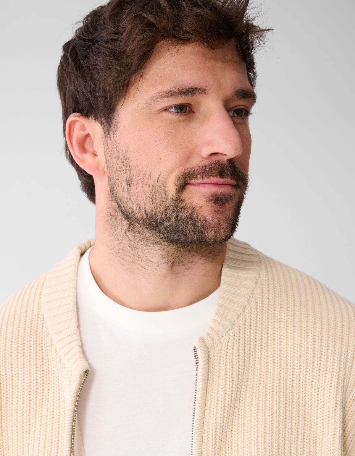 Gestrickte Bomberjacke Sand SHOEBY MEN