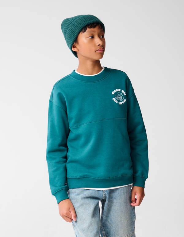 Game On Artwork Pullover Dunkelgrün SHOEBY BOYS