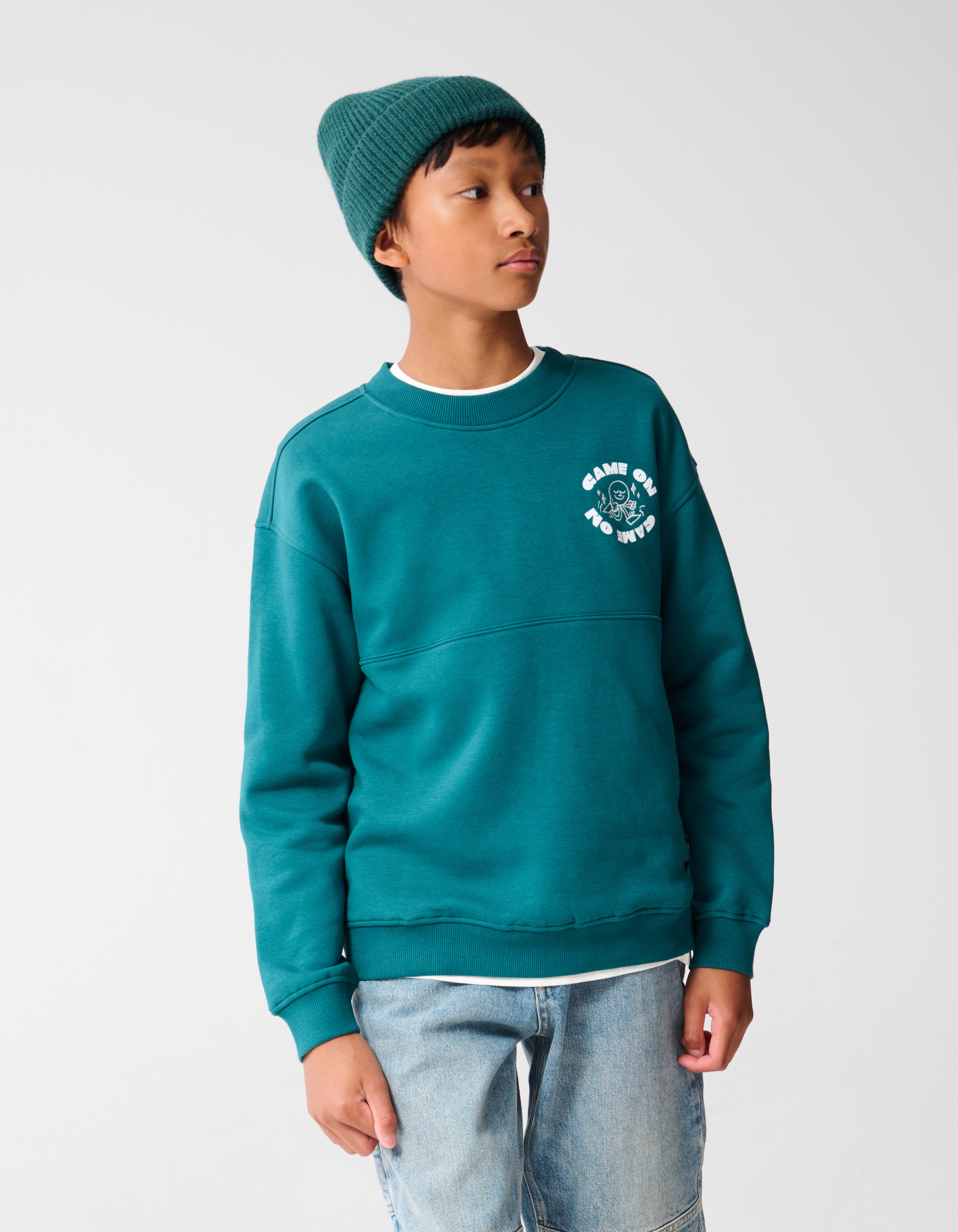Game On Artwork Pullover Dunkelgrün SHOEBY BOYS