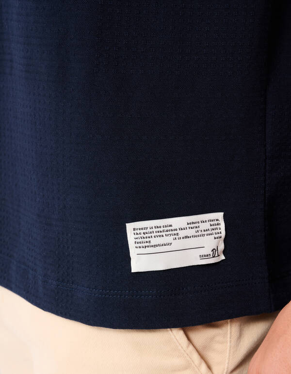Jacquard-Label-T-Shirt Dunkelblau SHOEBY MEN