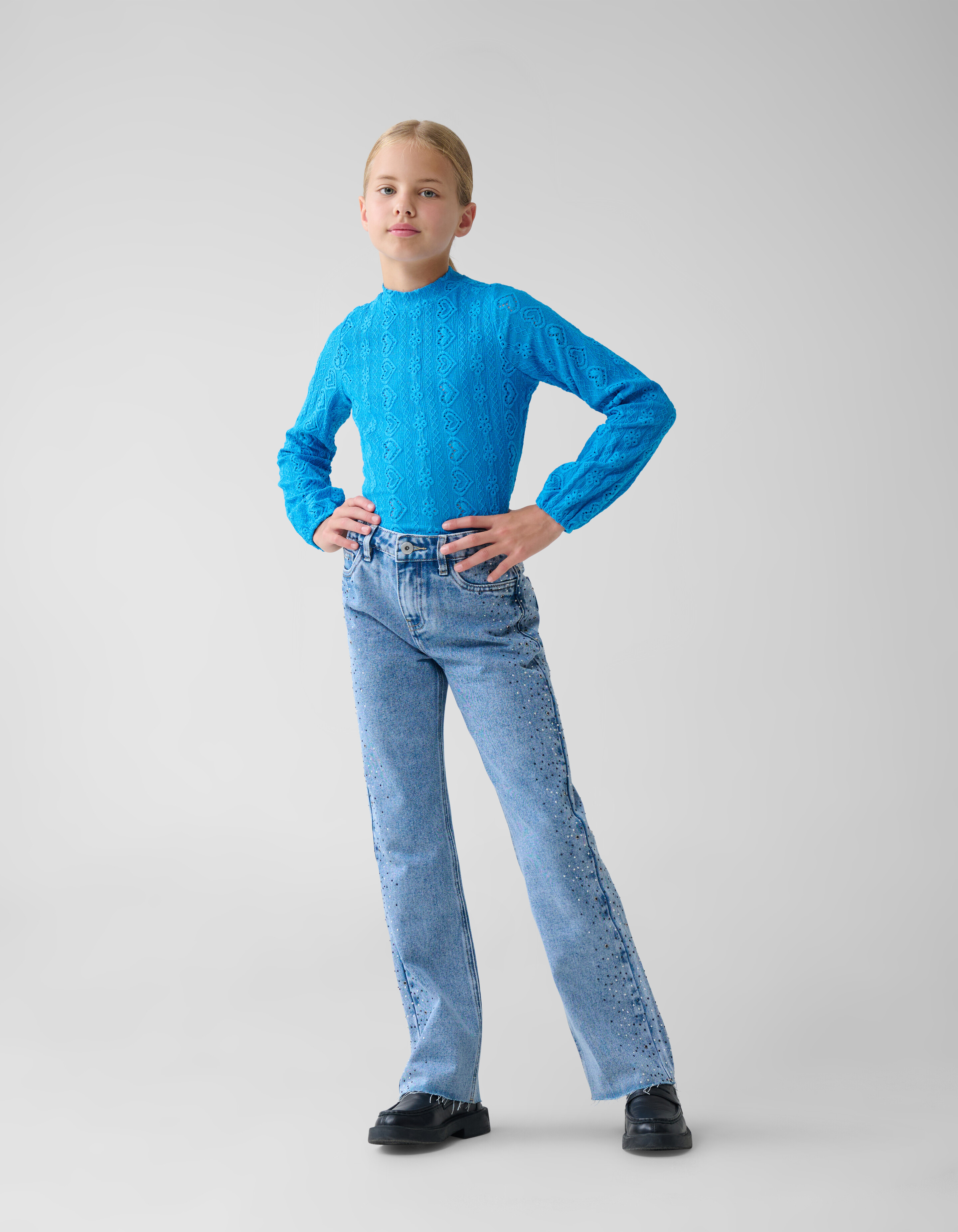 Besticktes Top Blau SHOEBY GIRLS