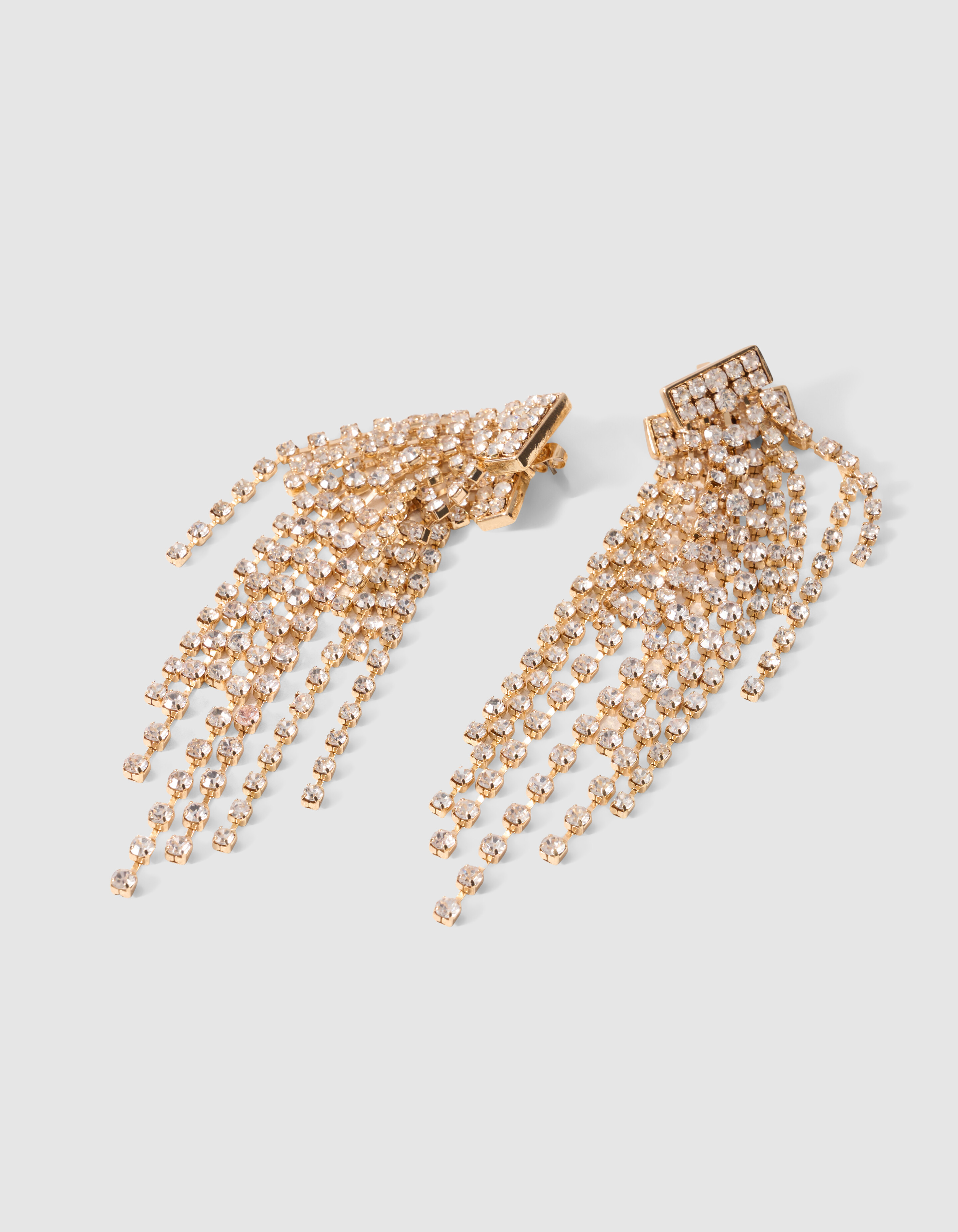 Zweilagige Strass-Ohrringe in Gold SHOEBY ACCESSOIRES