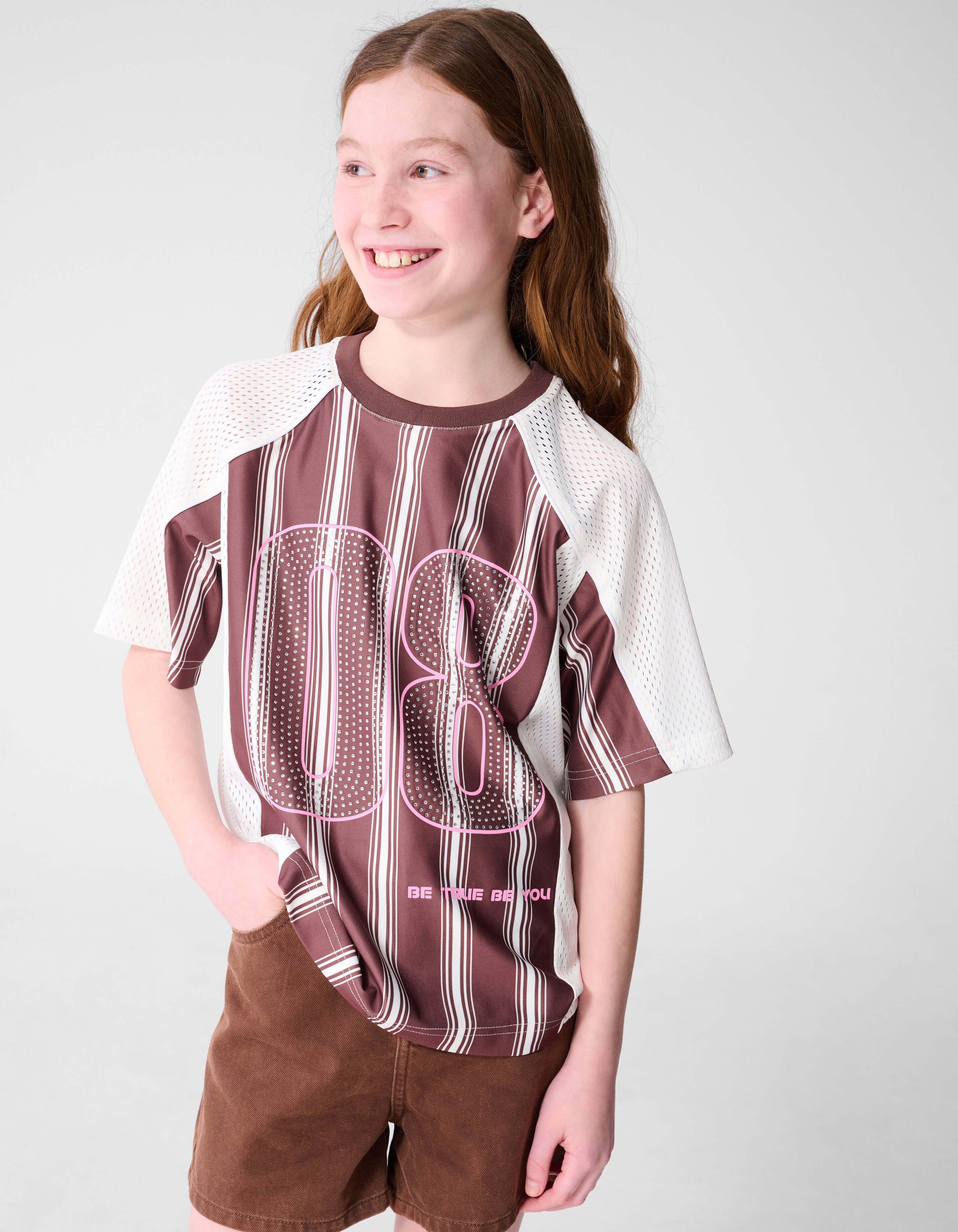 Strass Sporty T-Shirt Braun SHOEBY GIRLS