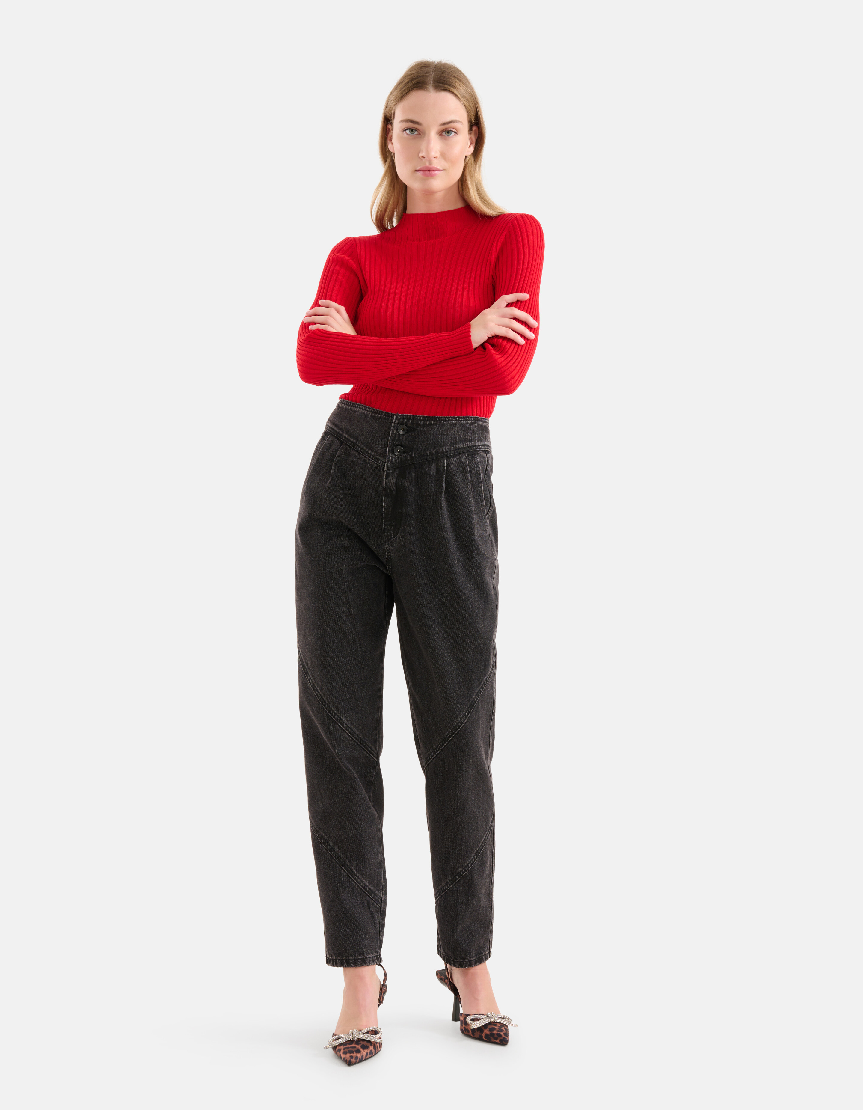 Rib Top Rood SHOEBY WOMEN