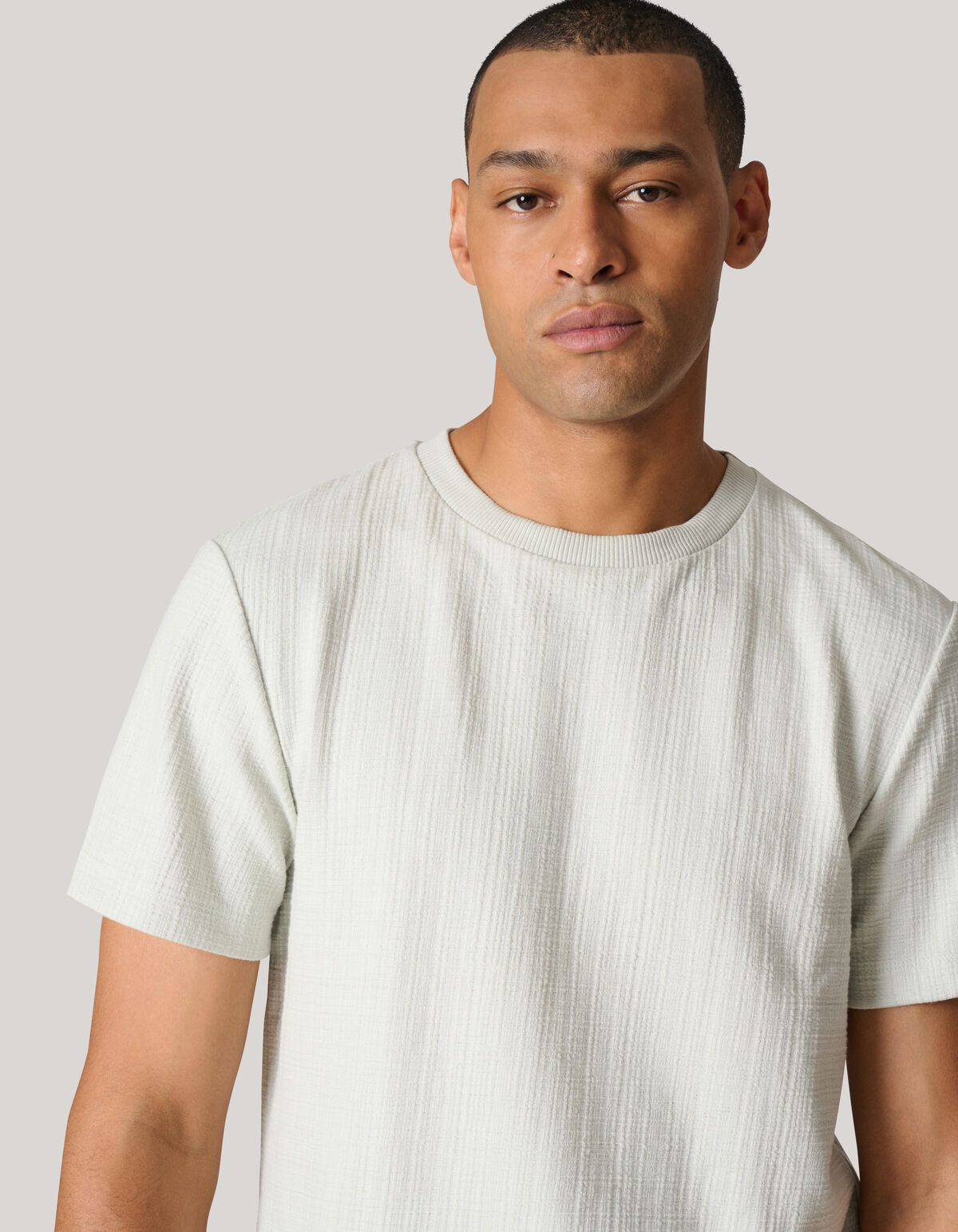 Strukturiertes T-shirt Hellgrau SHOEBY MEN