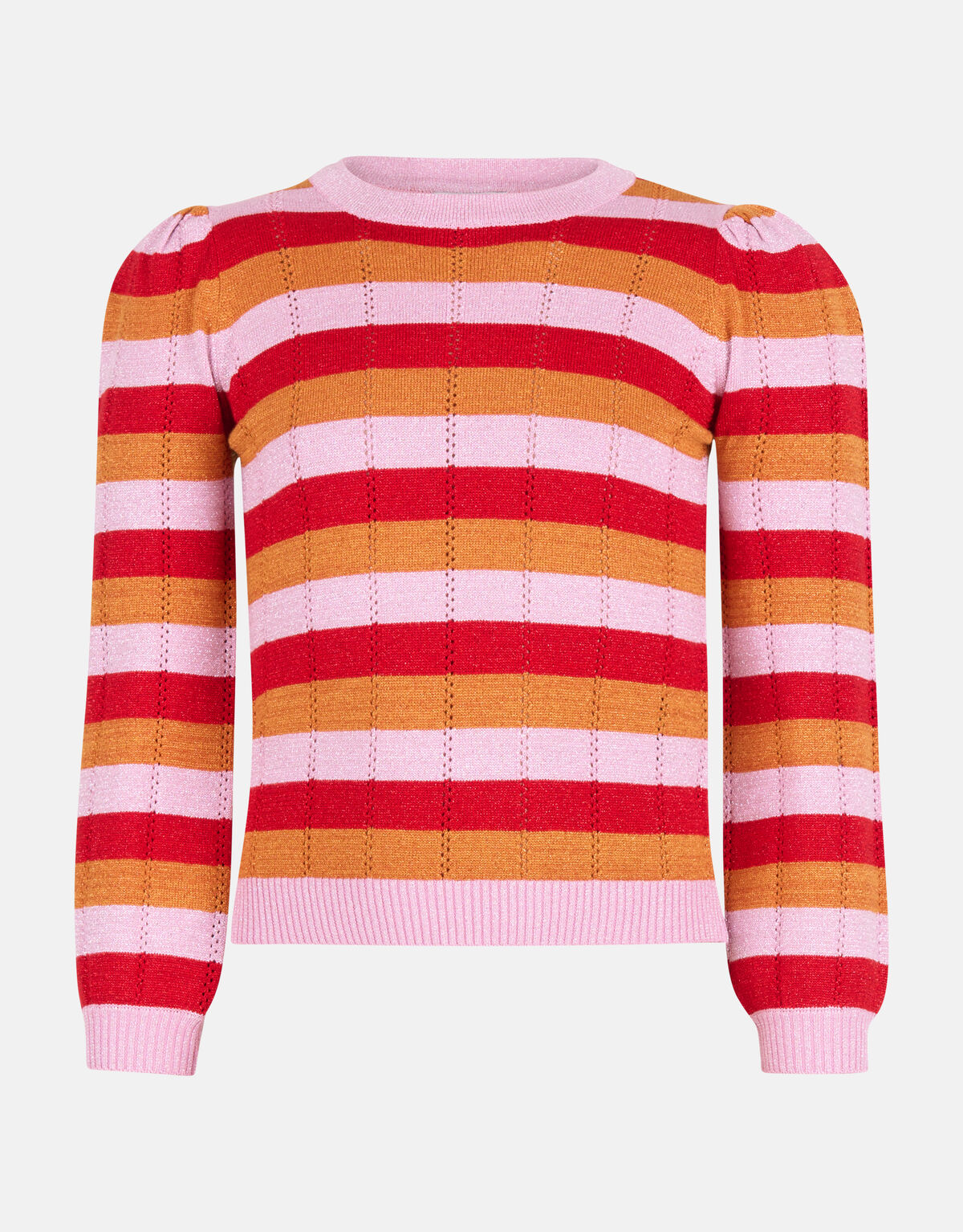 Gestreifter Glitzer-Pullover Orange SHOEBY GIRLS
