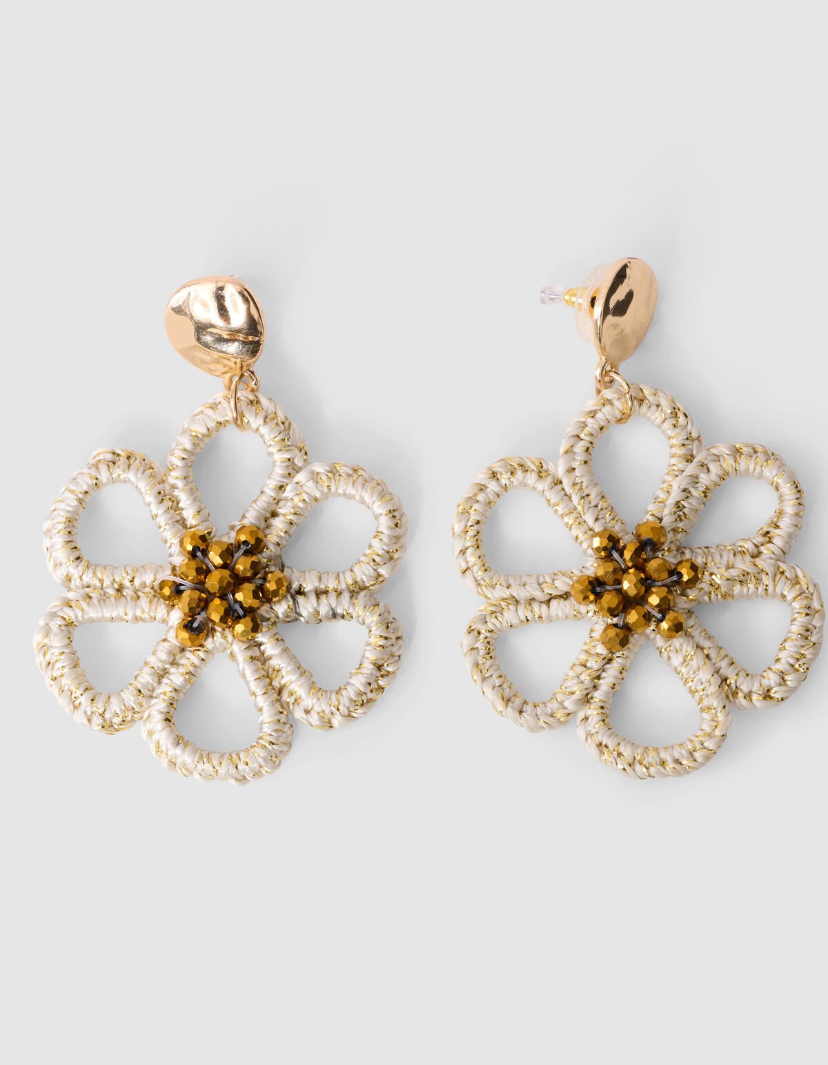 Kleine Blumenohrringe Gebrochenes Wei&szlig; SHOEBY ACCESSOIRES