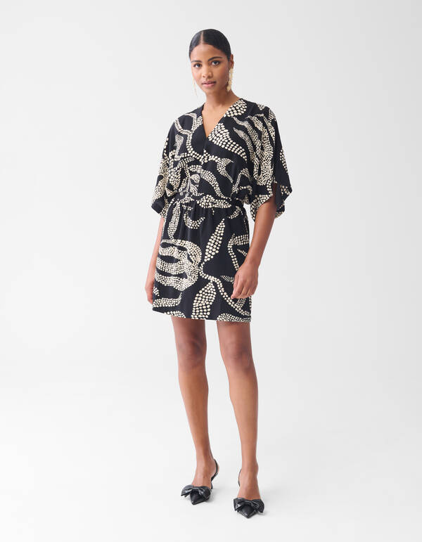 Bedrucktes Minikleid Schwarz SHOEBY WOMEN