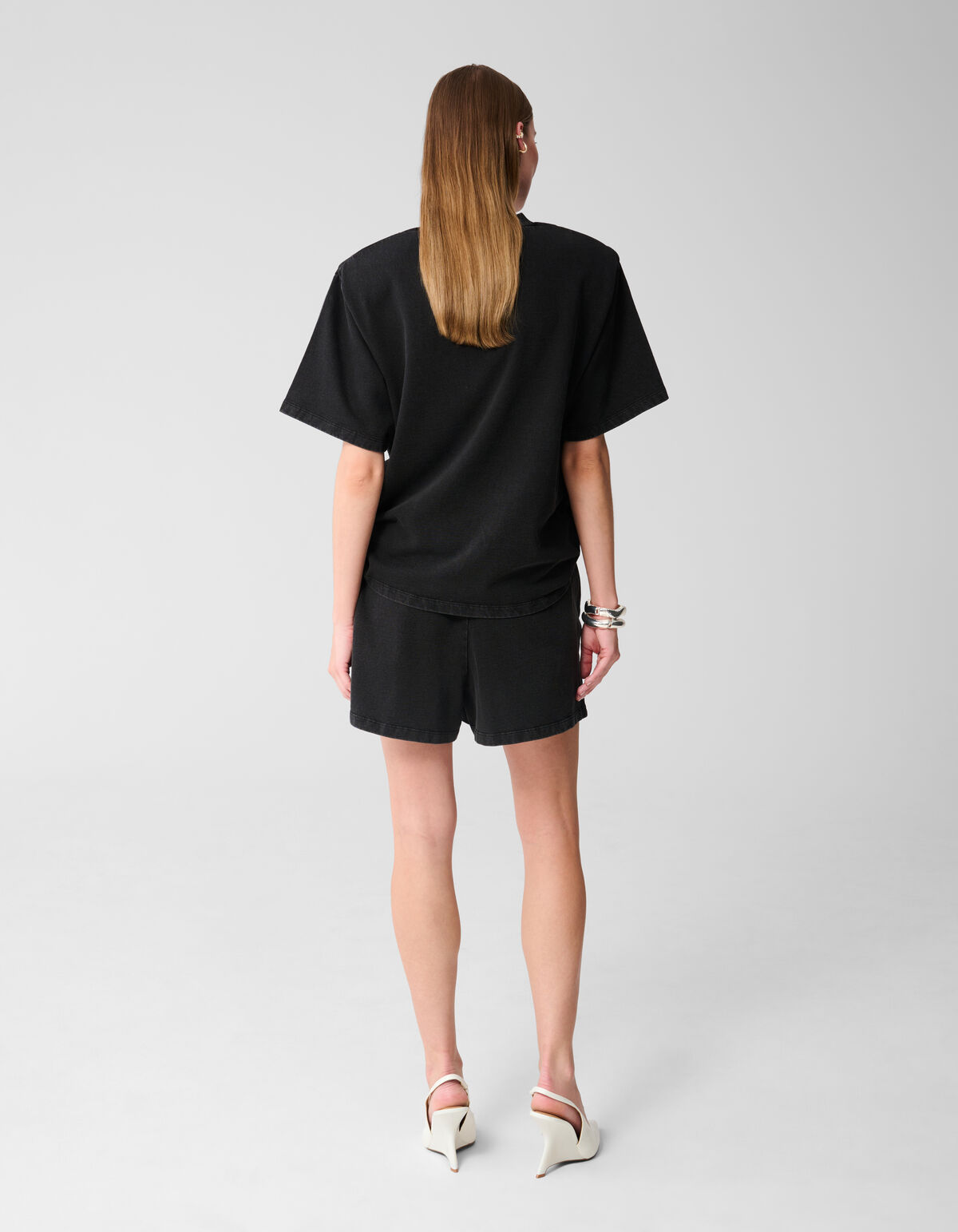 Gewaschene Sweat-Shorts Dunkelgrau SHOEBY WOMEN