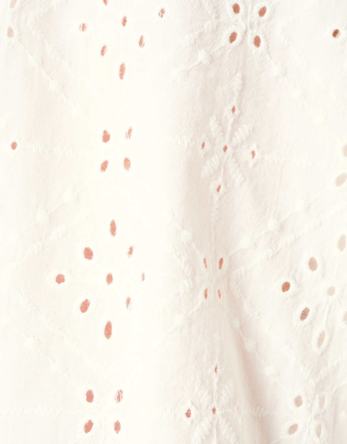 Besticktes T-Shirt mit Puff&auml;rmeln Wei&szlig; SHOEBY WOMEN