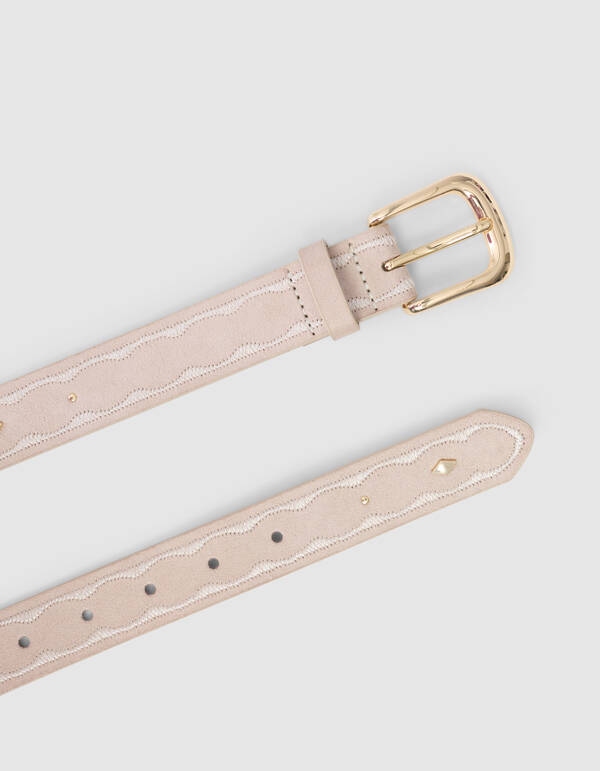 Nieteng&uuml;rtel Off White SHOEBY ACCESSOIRES