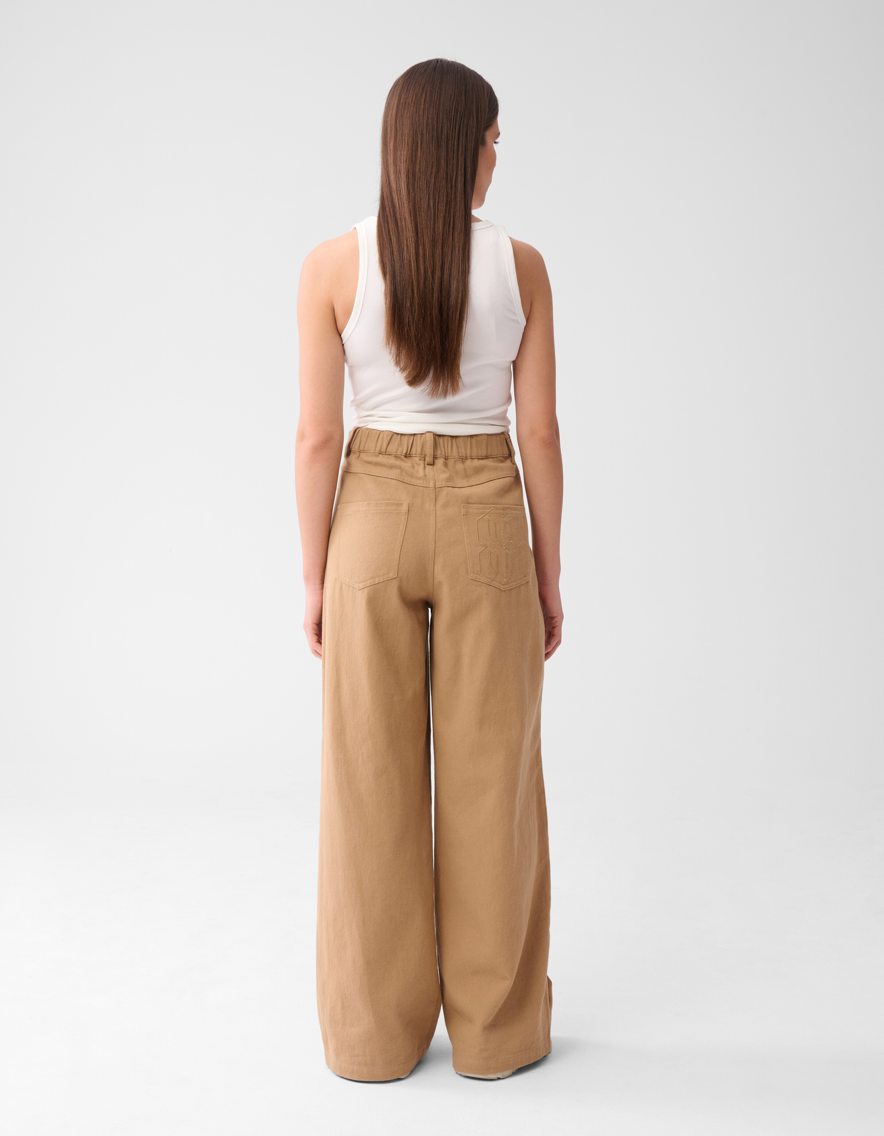 Embroidery Wide Leg Jeans Camel By Mieke SHOEBY WOMEN