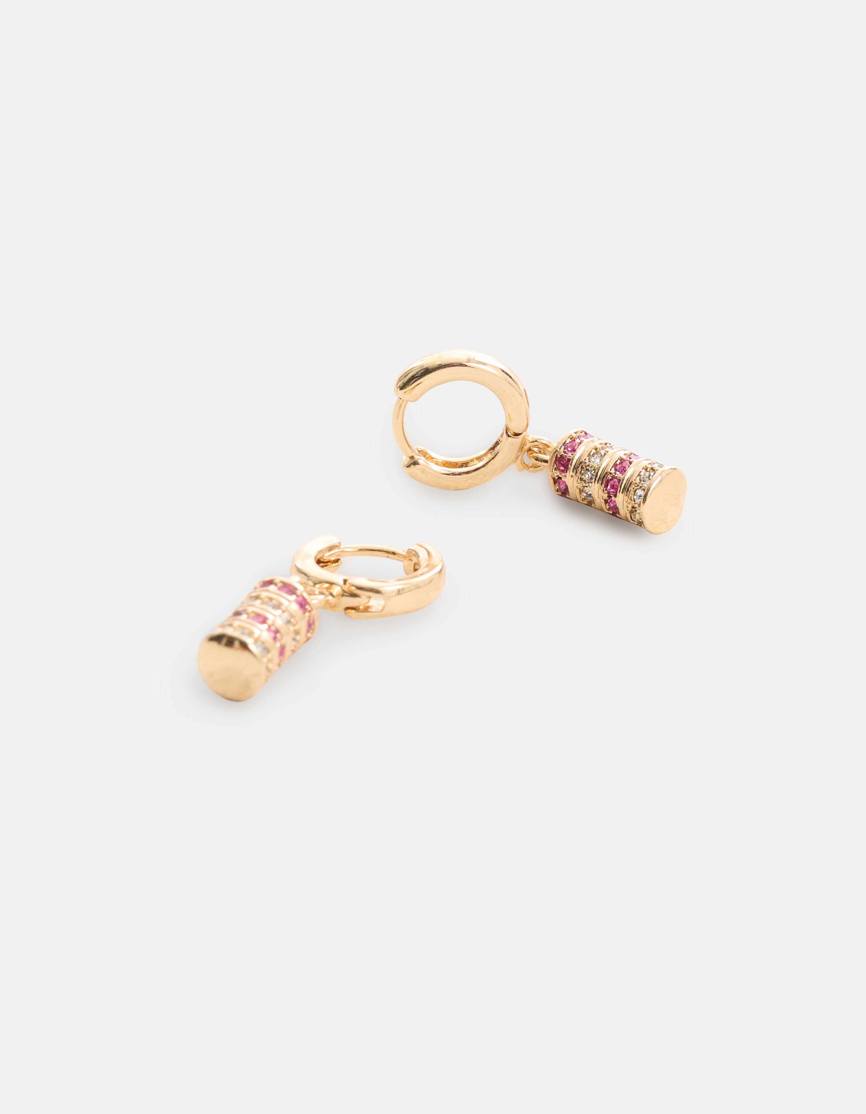 Zylinder Strass-Ohrringe Rosa SHOEBY ACCESSOIRES