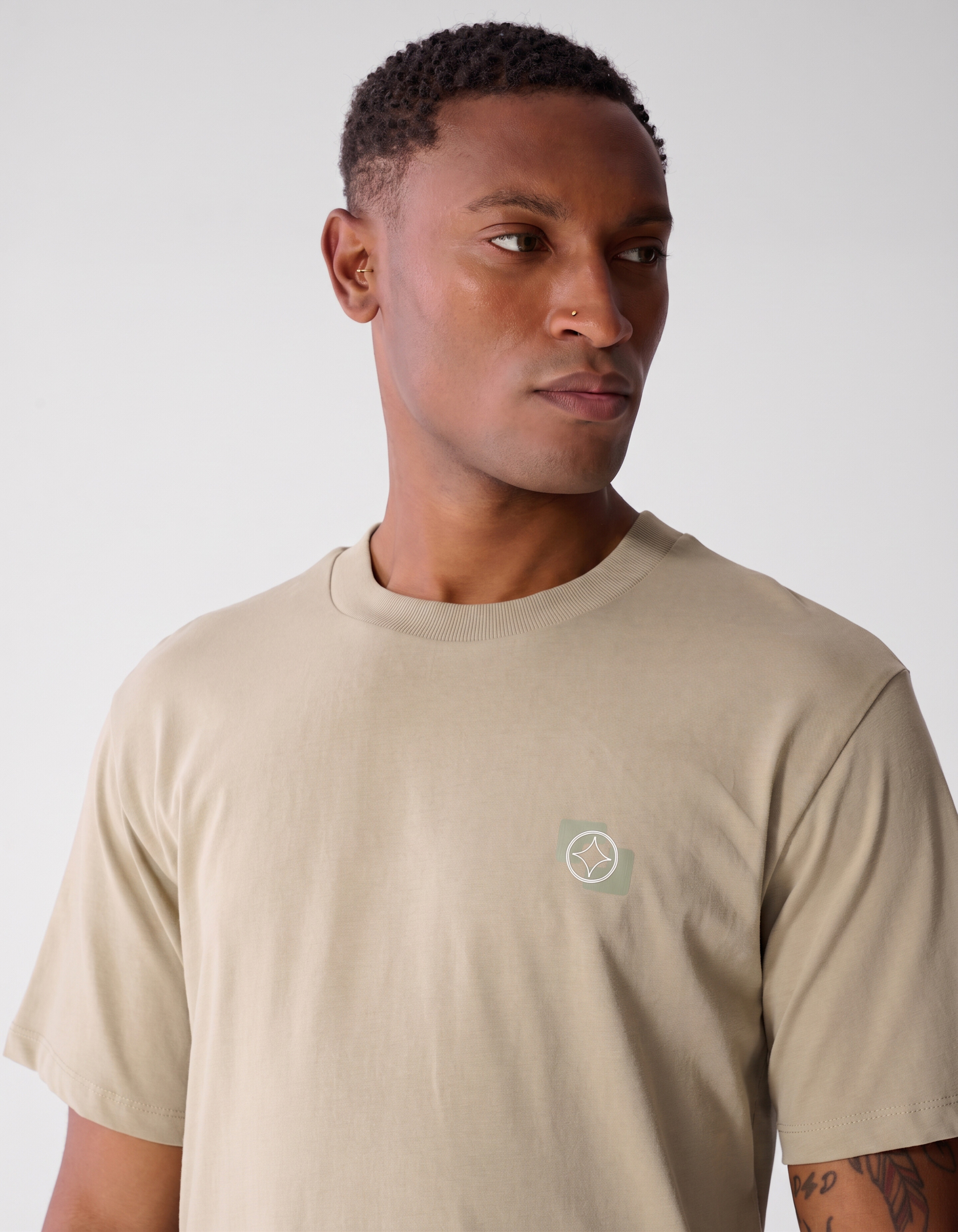 Einfarbiges T-Shirt Beige SHOEBY MEN