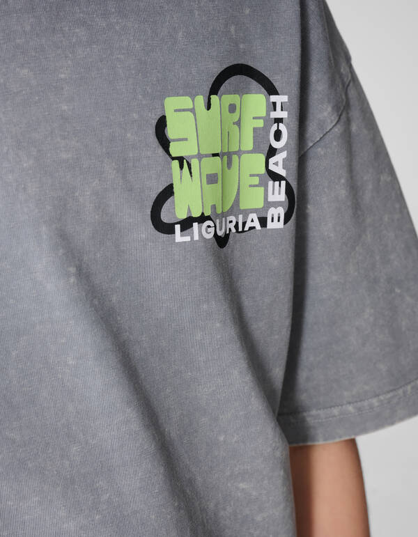 Surf Wave Artwork T-Shirt Grau SHOEBY BOYS