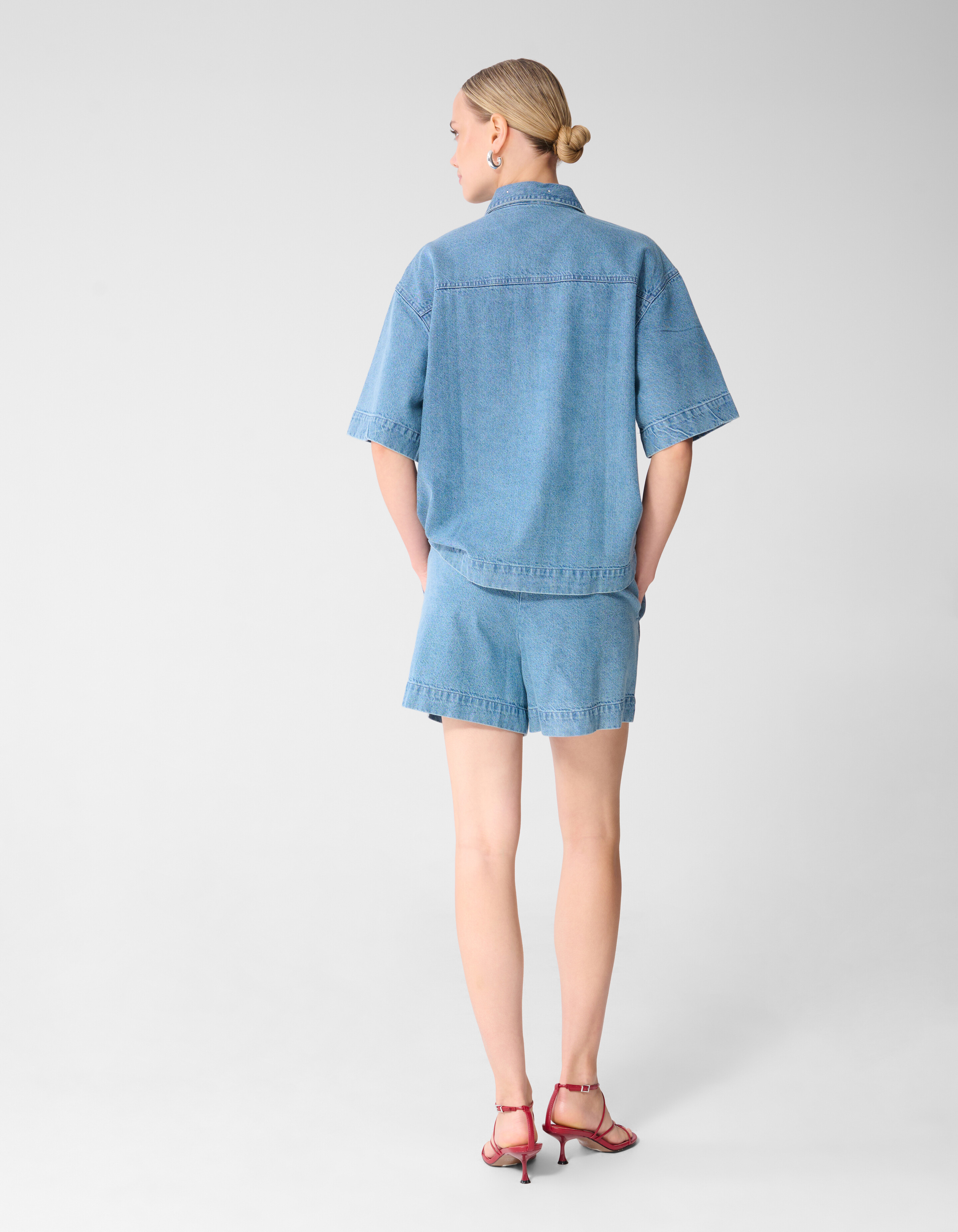 Strass Denim Shorts Blau SHOEBY WOMEN