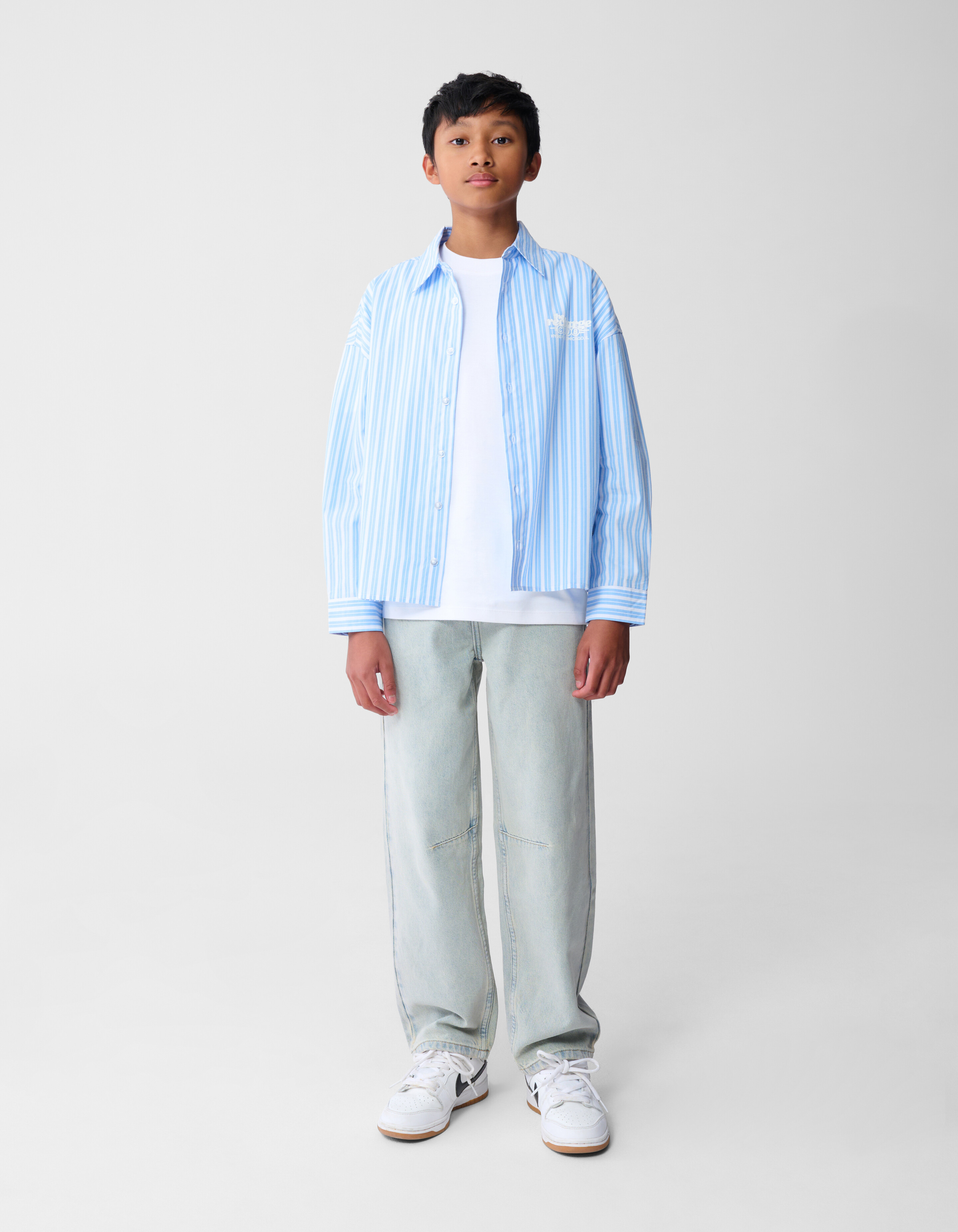 Stripe Artwork Hemd Hellblau SHOEBY BOYS