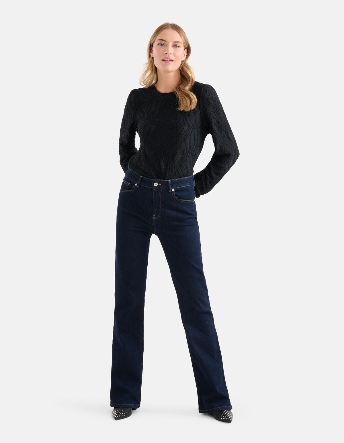 Ausgestellte dunkle Denim-Jeans SHOEBY WOMEN