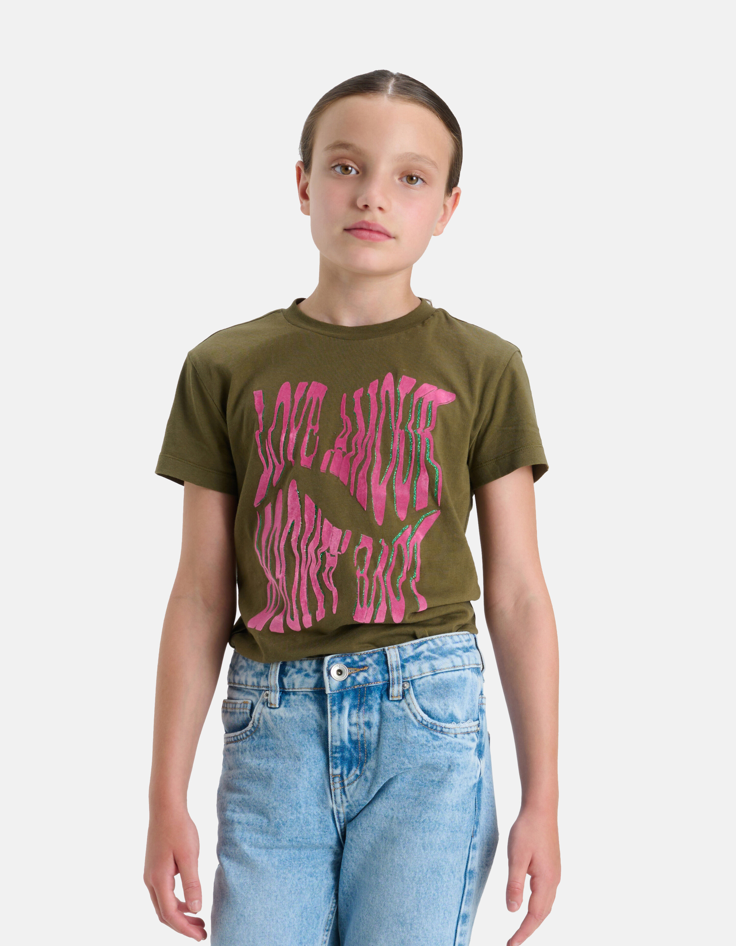 Bedrucktes T-shirt Dunkelgrün SHOEBY GIRLS