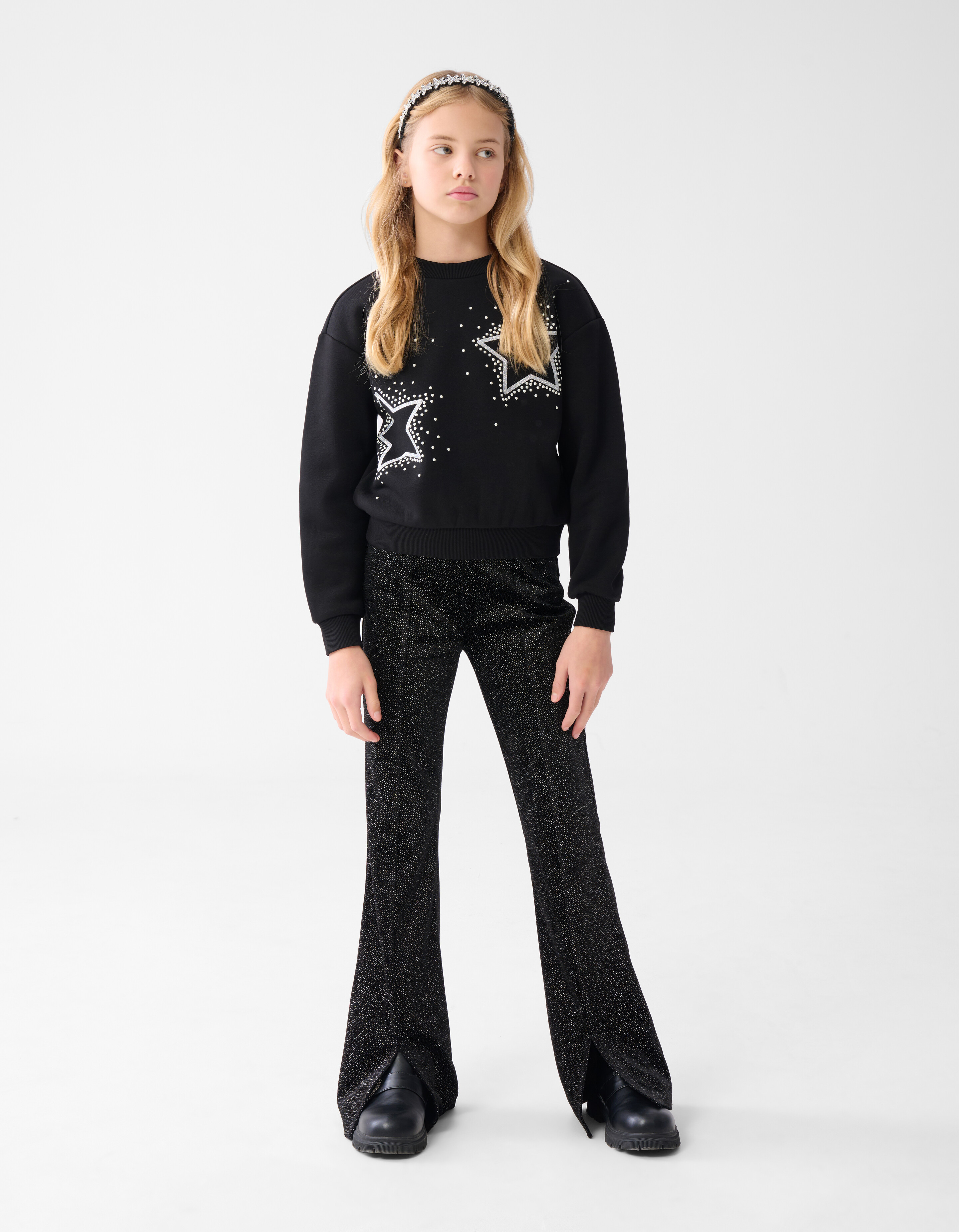 Glitter Flared Legging Schwarz SHOEBY GIRLS