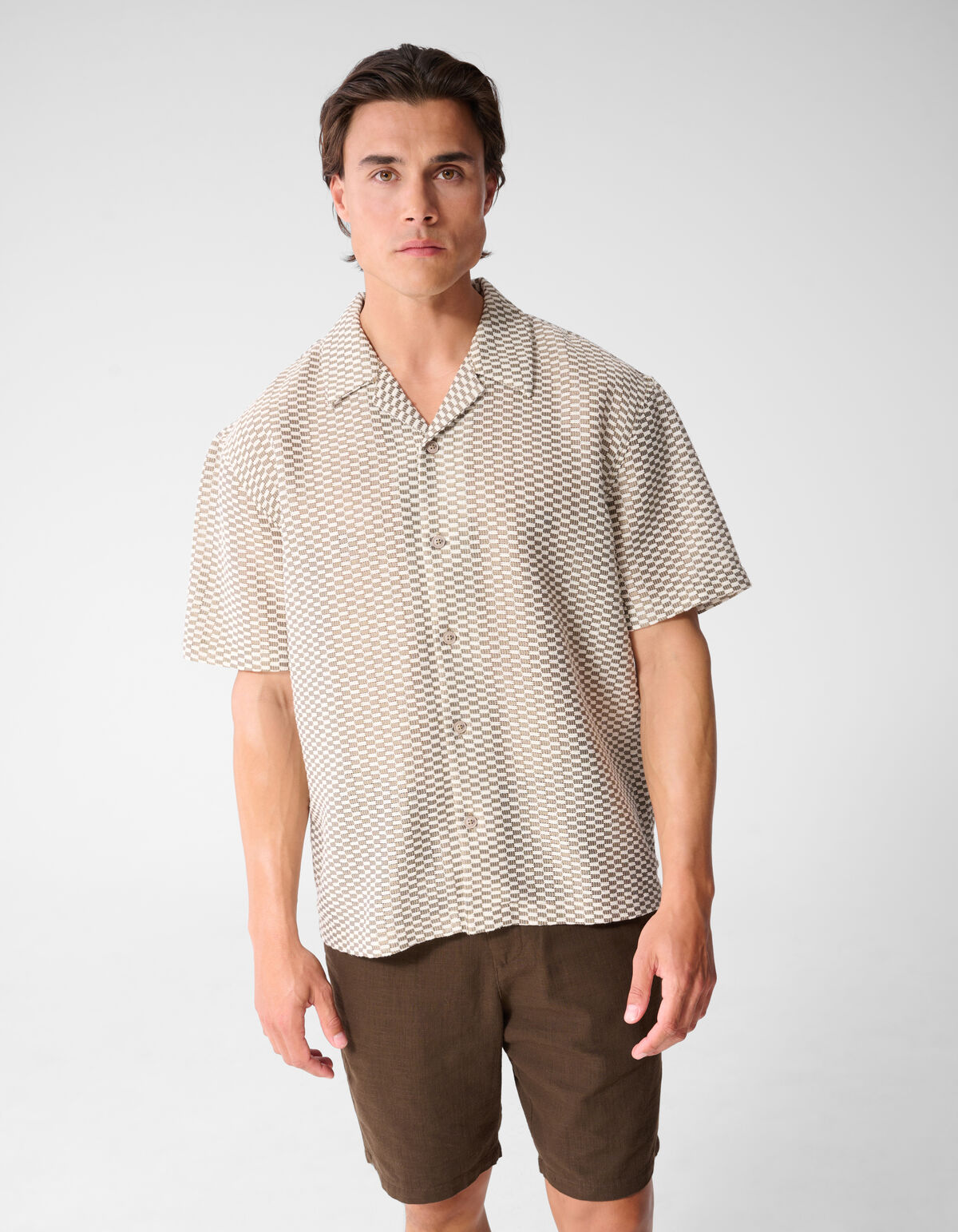 Gewebtes Overshirt Hellbraun SHOEBY MEN