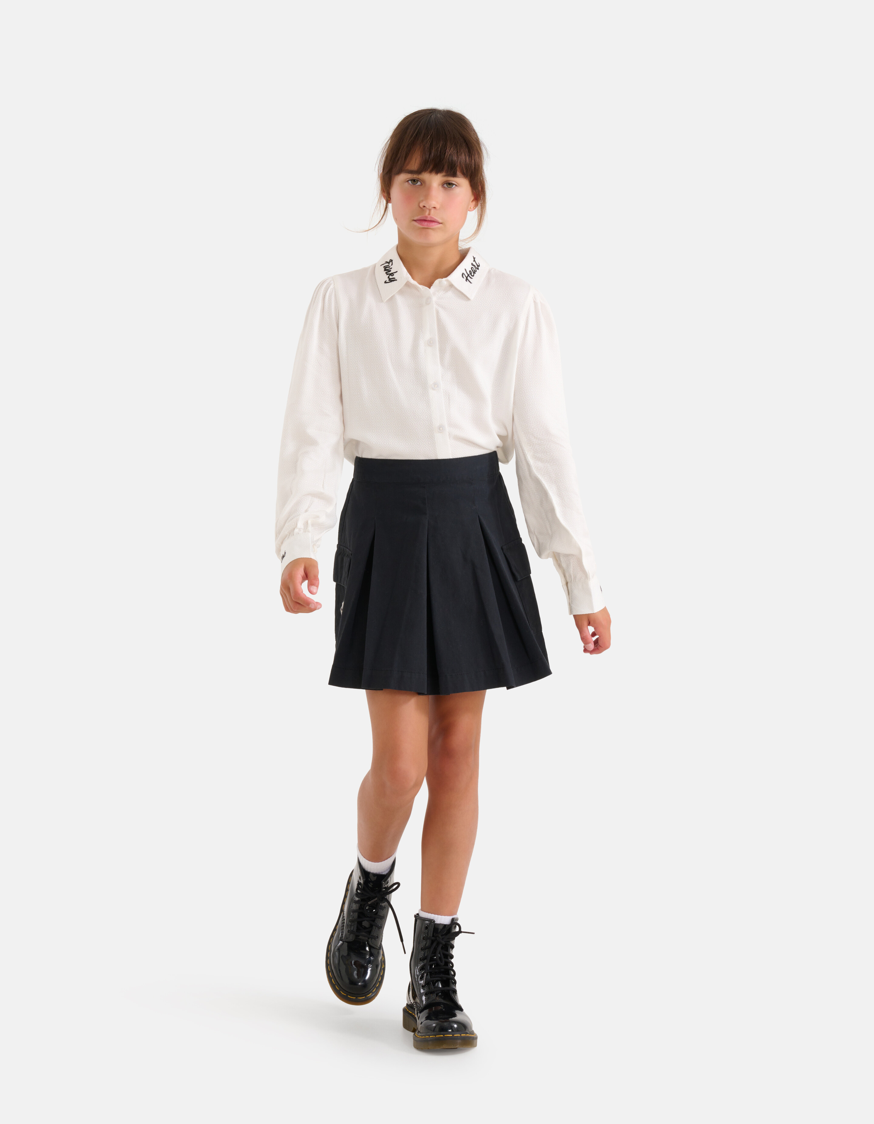 Bluse mit Textstickerei Weiß SHOEBY GIRLS