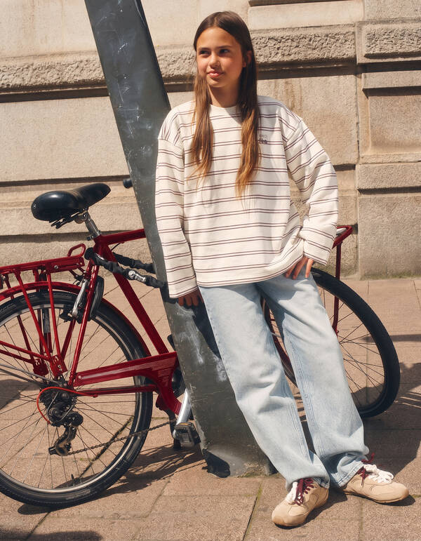 Oversize-Pullover mit Streifenmuster in gebrochene SHOEBY GIRLS