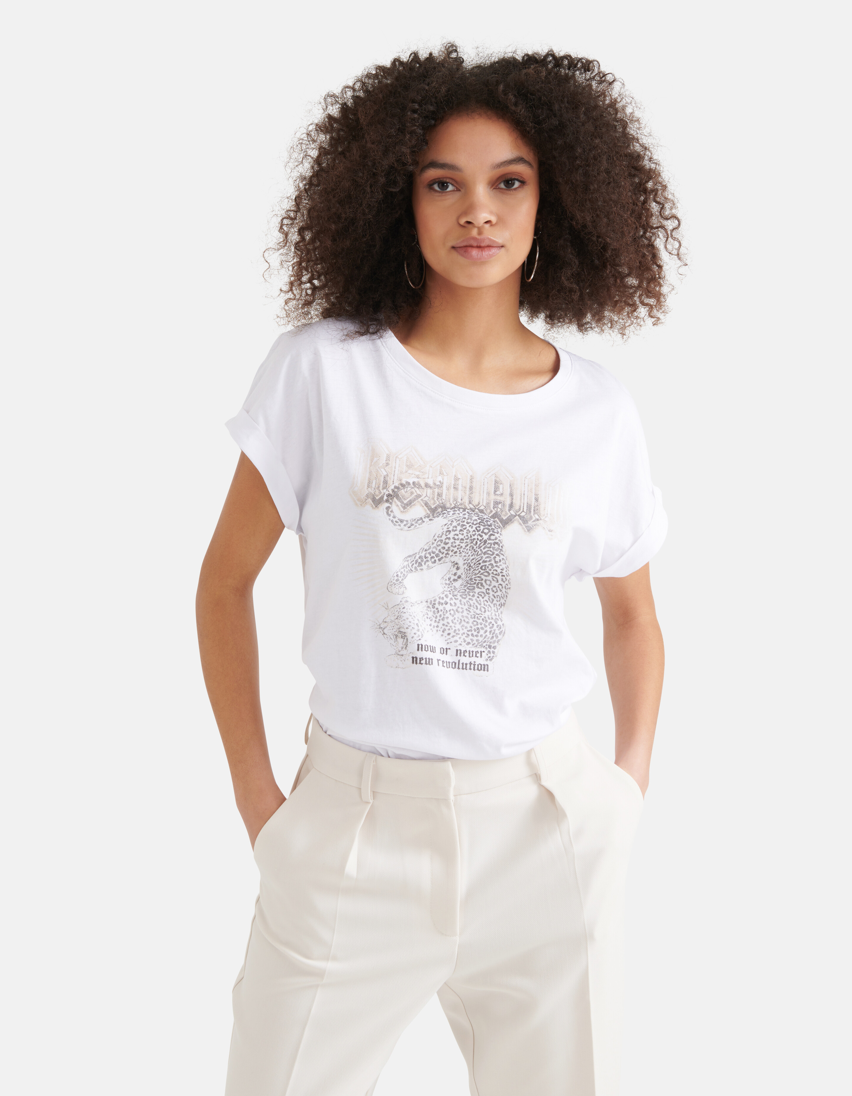 Bedrucktes T-shirt Weiß SHOEBY WOMEN