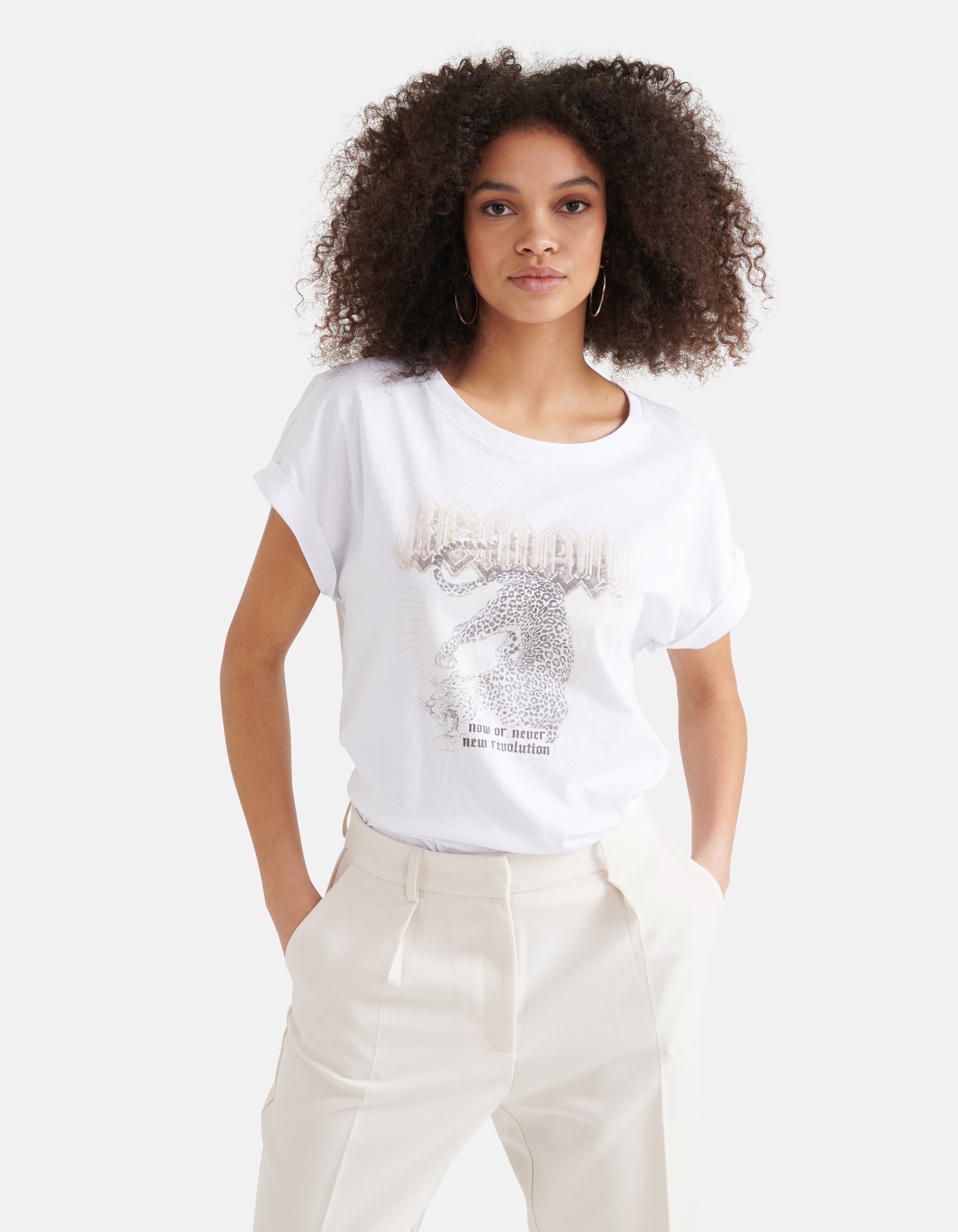 Printed T-Shirt Weiß SHOEBY WOMEN