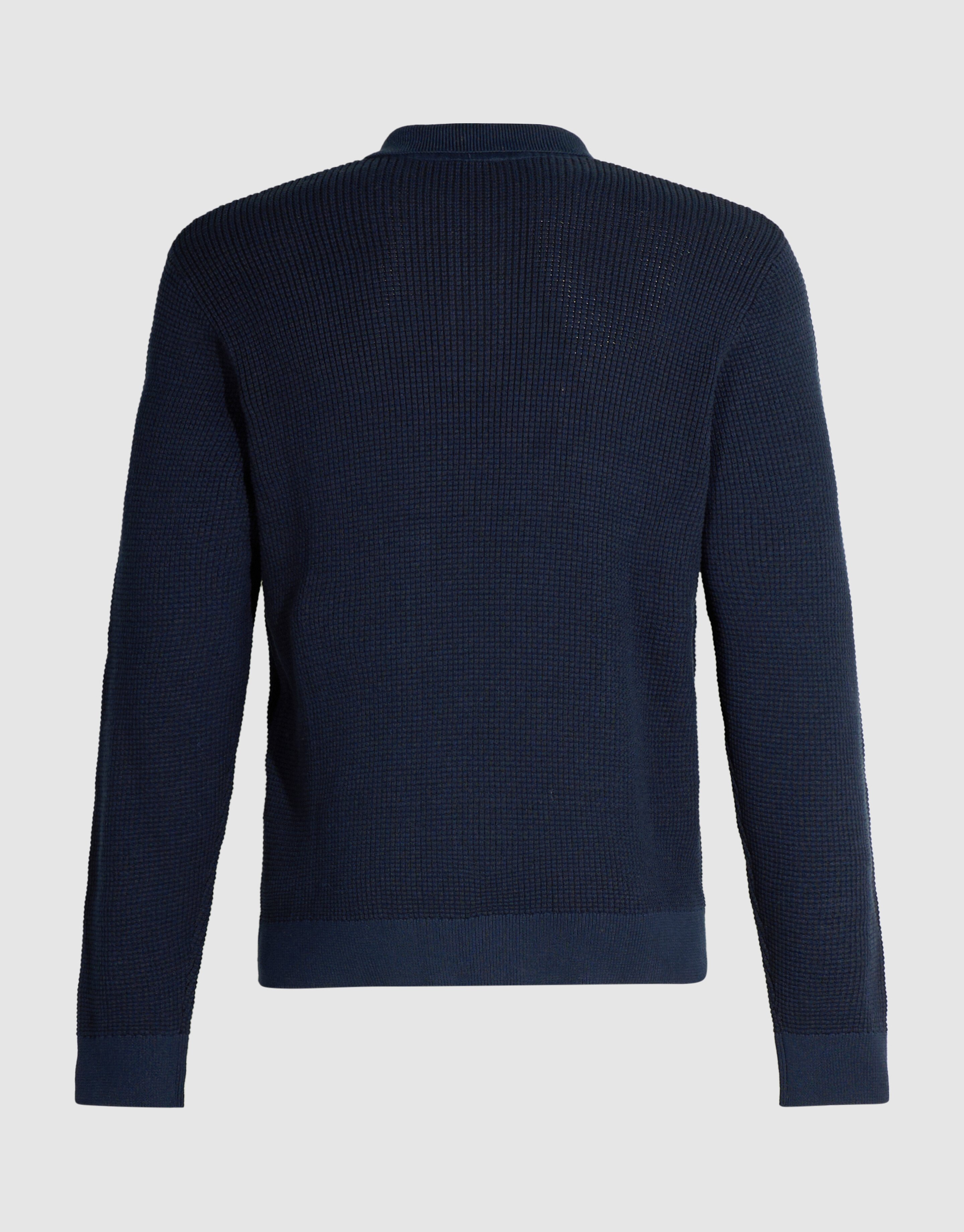 Gestrickte Poloshirt Mit Kn&ouml;pfen Dunkelblau SHOEBY MEN