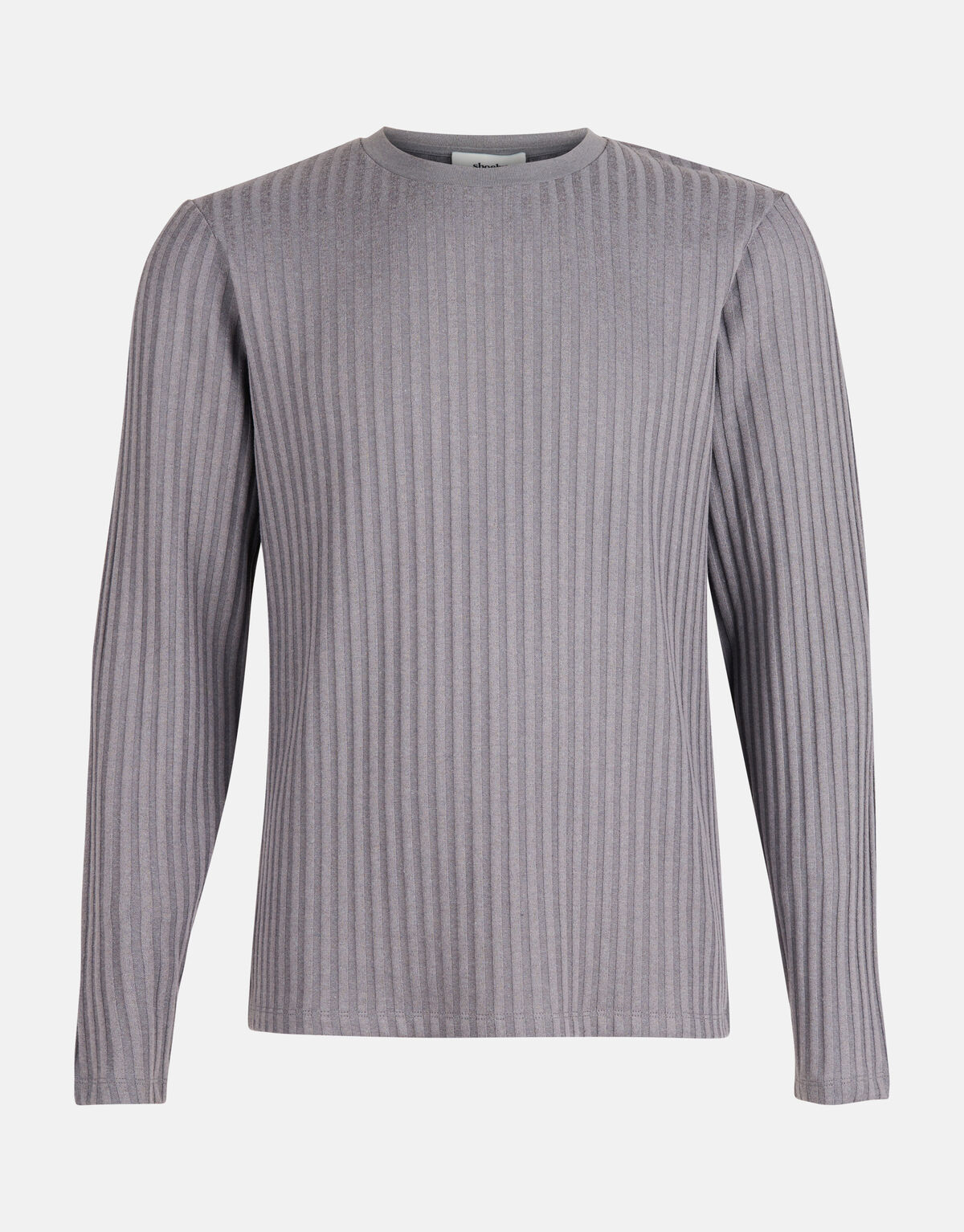Rippen-T-Shirt Grau SHOEBY MEN