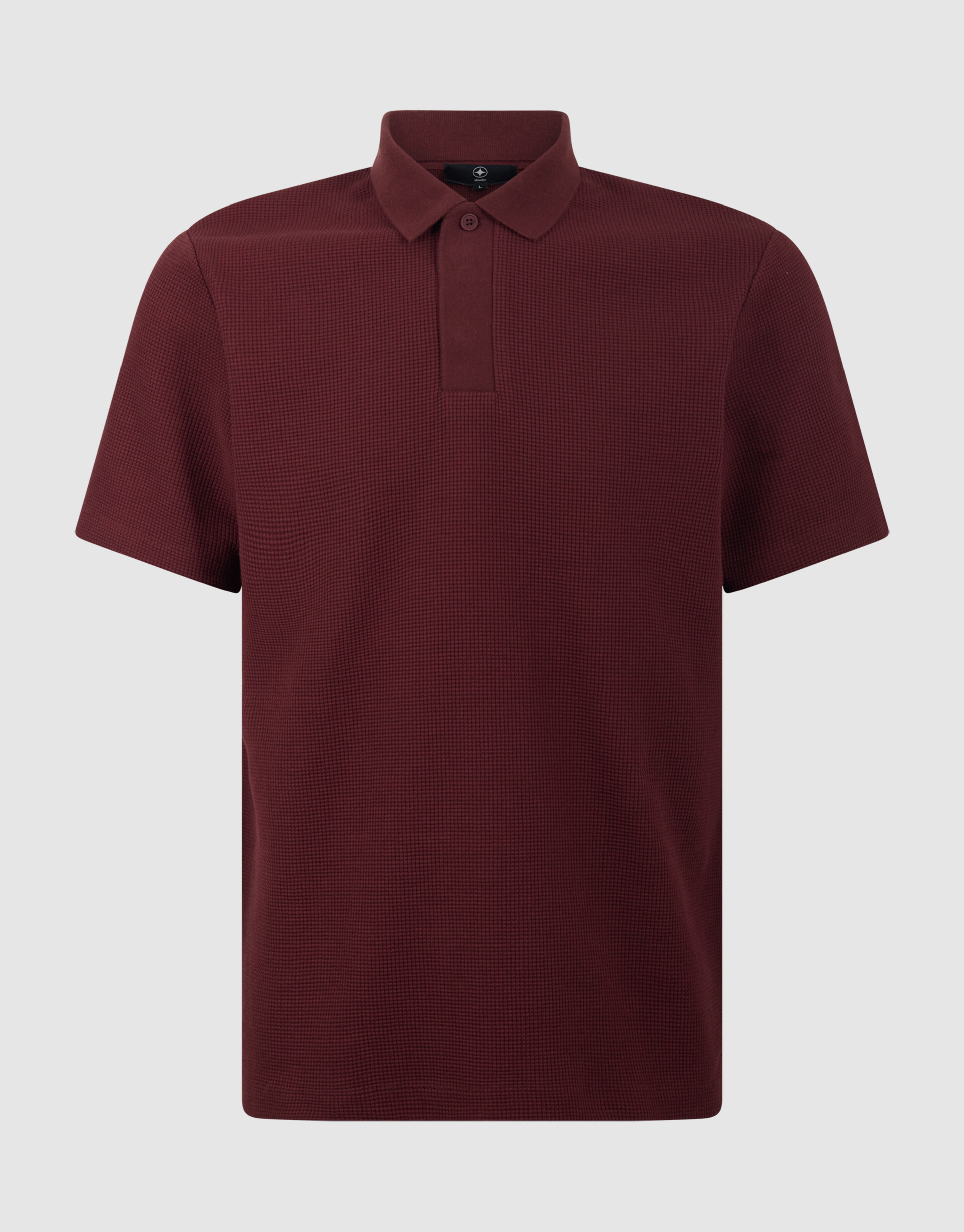 Waffel Polo Dunkelrot SHOEBY MEN