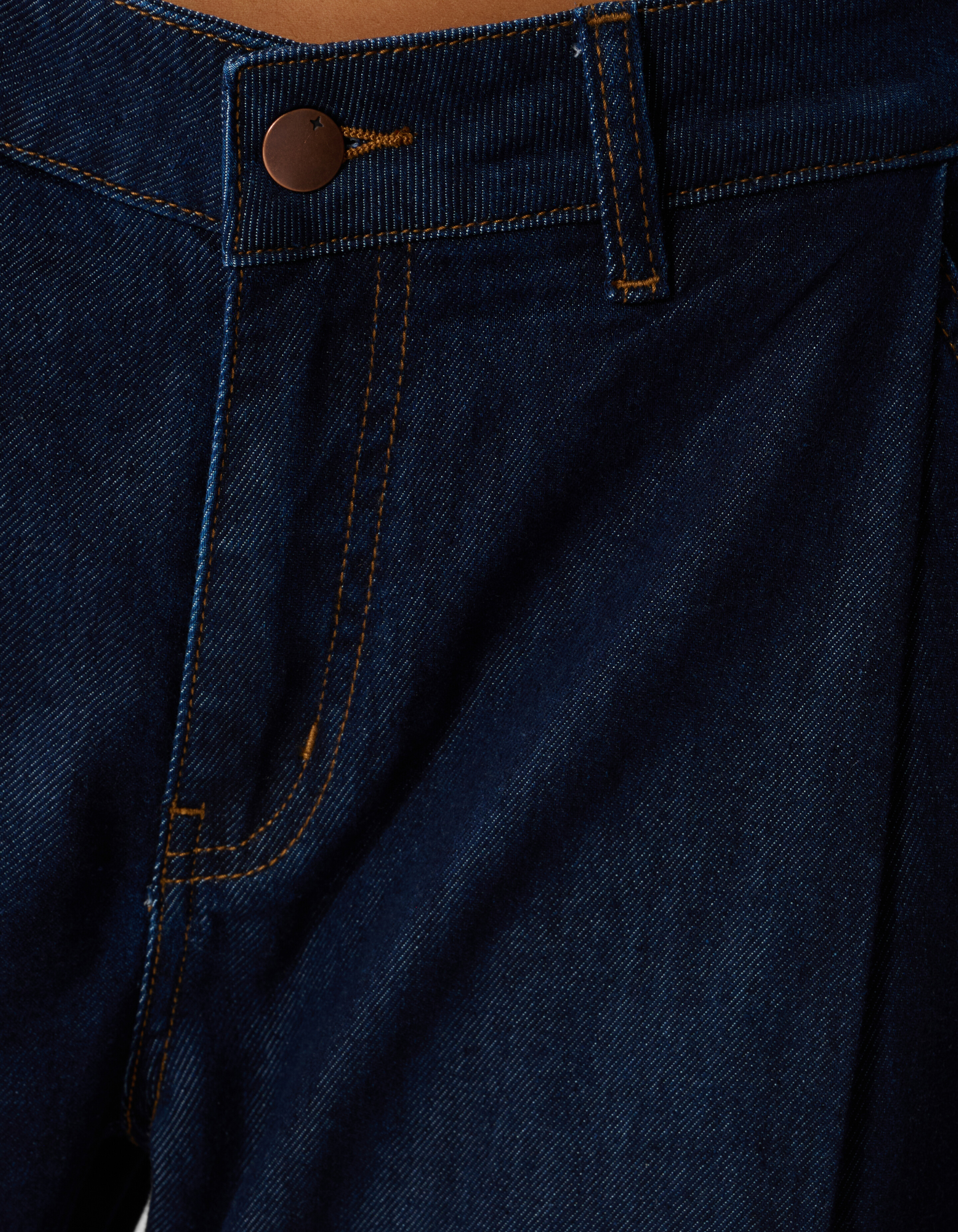 Pleated Wide Leg Fit Jeans Donkerblauw SHOEBY WOMEN