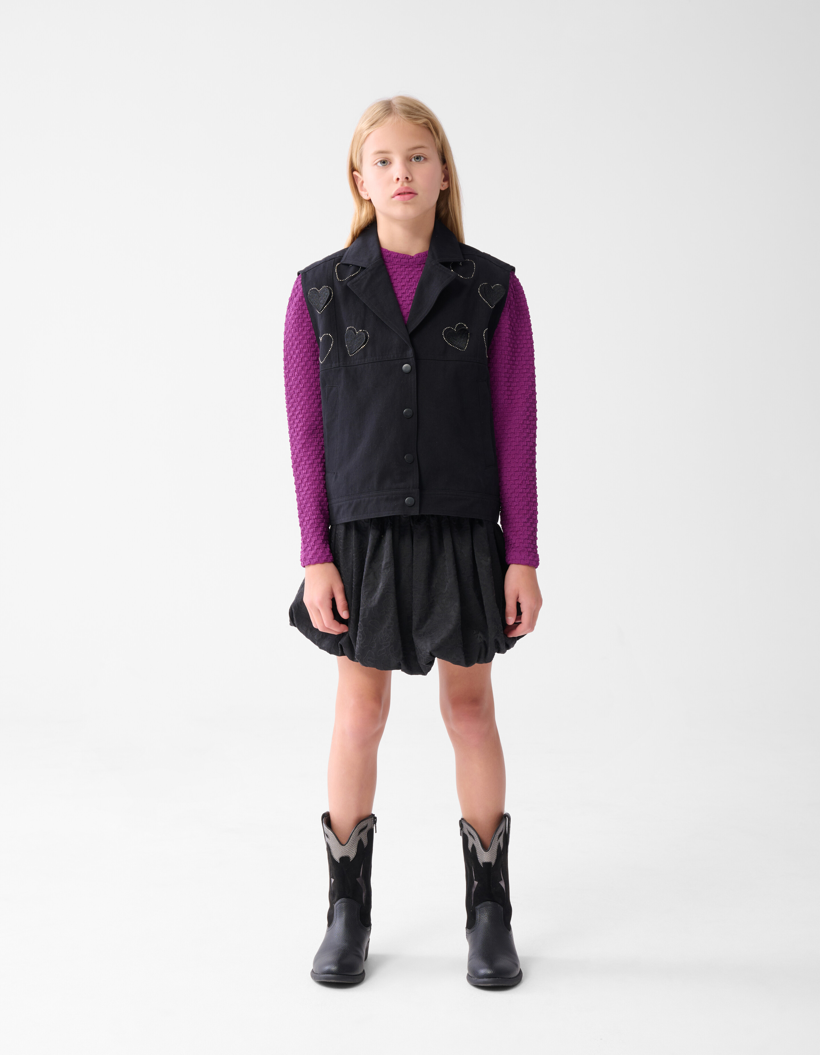 Strass Herz Gilet Schwarz SHOEBY GIRLS