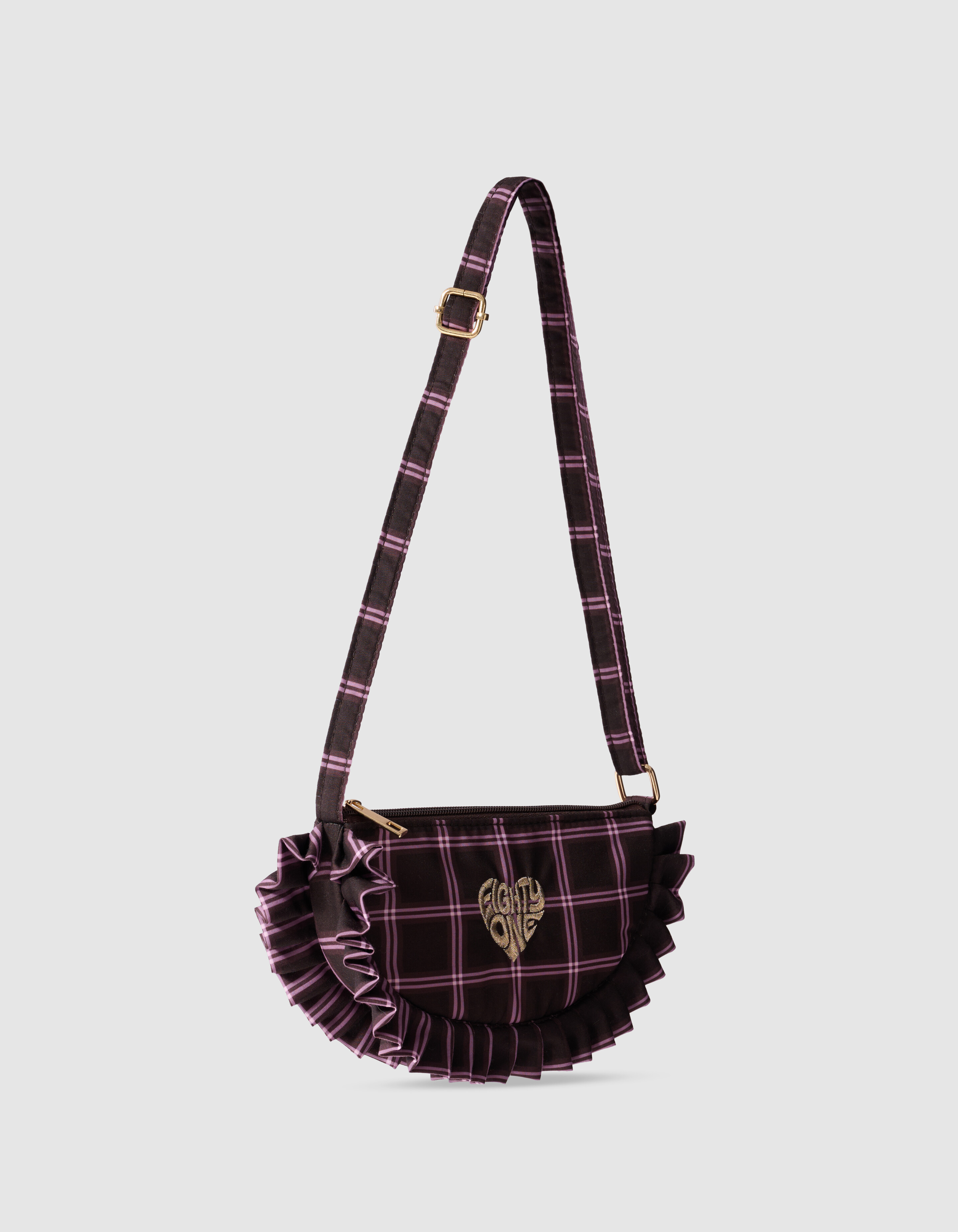 Karierte Ruffle Tasche Braun SHOEBY ACCESSOIRES