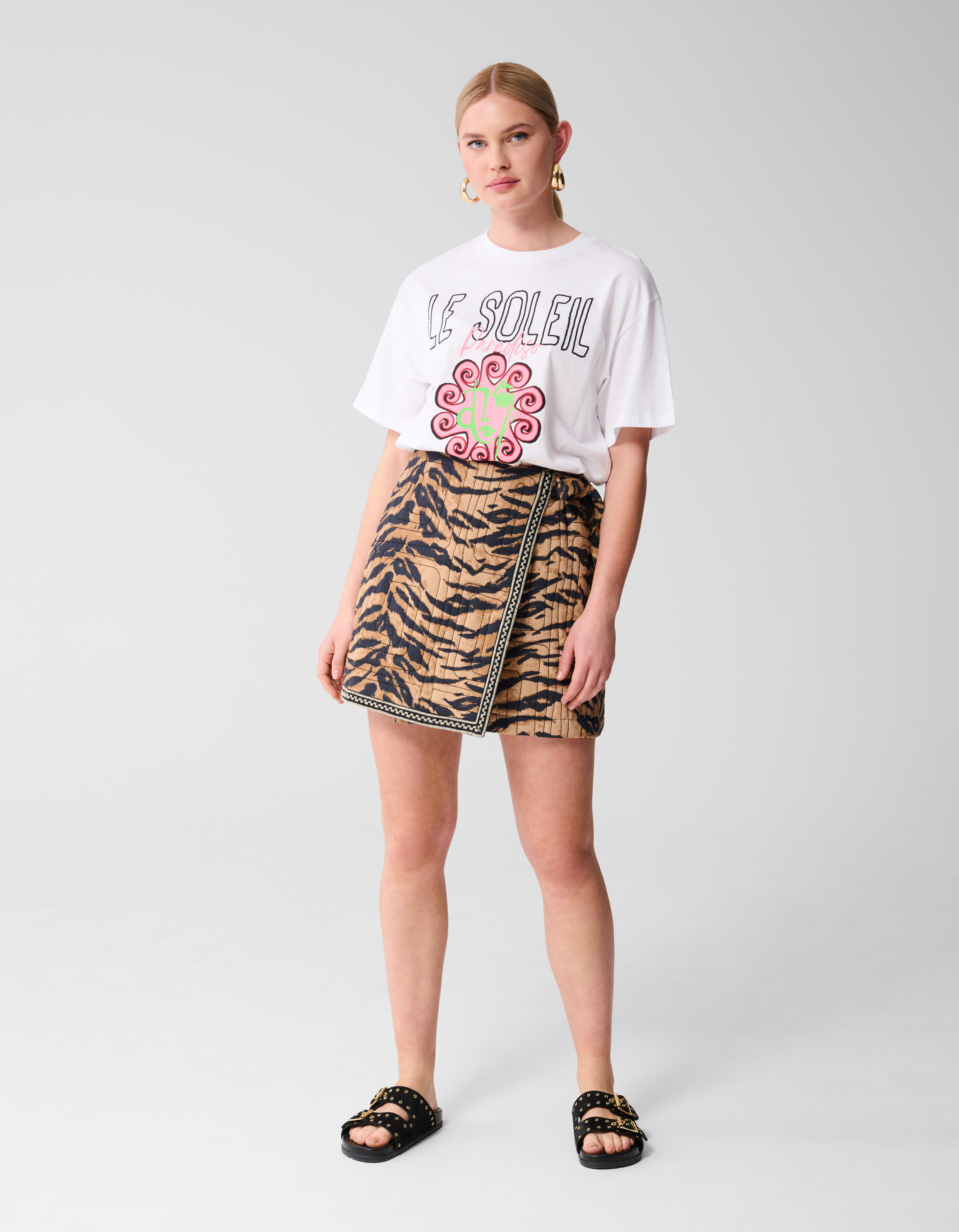 Gesteppter Tiger-Minirock Braun SHOEBY WOMEN