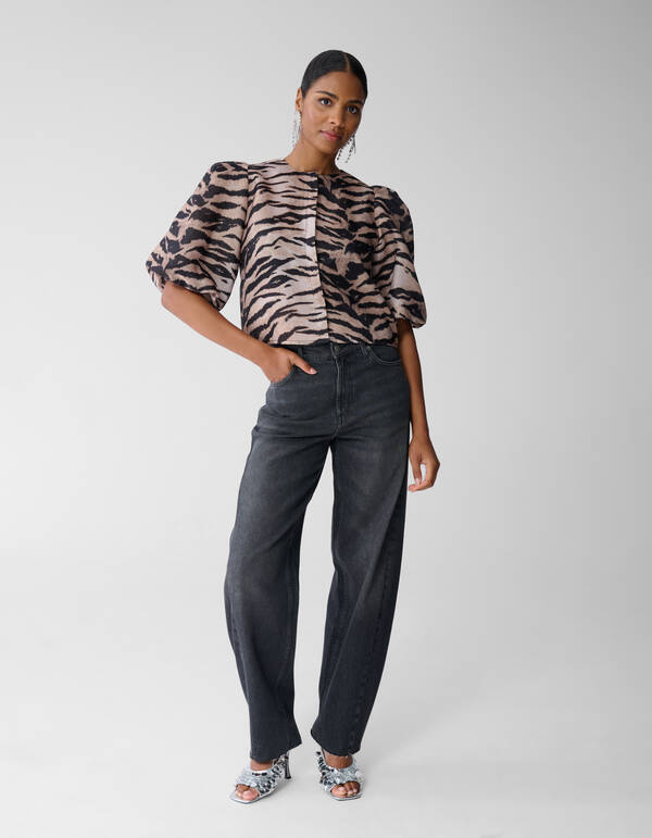 Puff Tiger Bluse Hellbraun SHOEBY WOMEN
