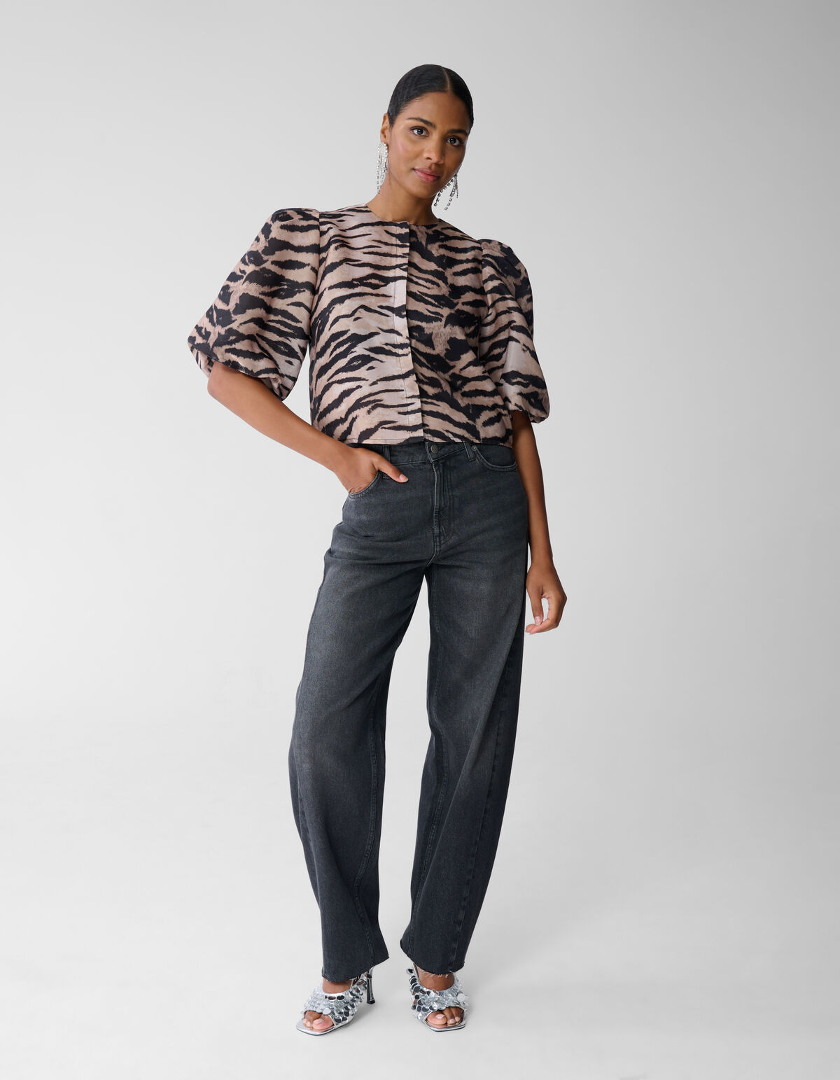 Puff Tiger Bluse Hellbraun SHOEBY WOMEN