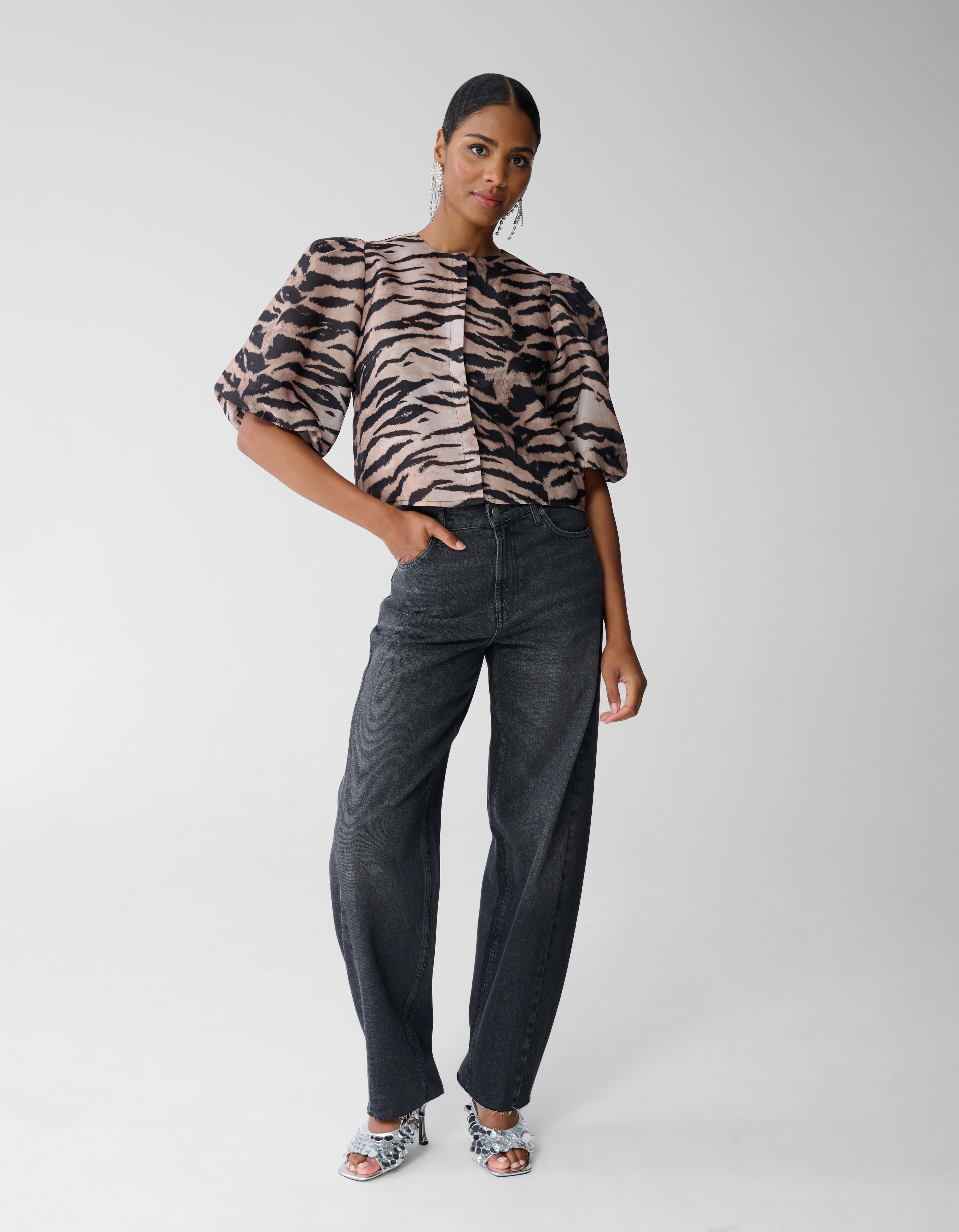 Puff Tiger Bluse Hellbraun SHOEBY WOMEN