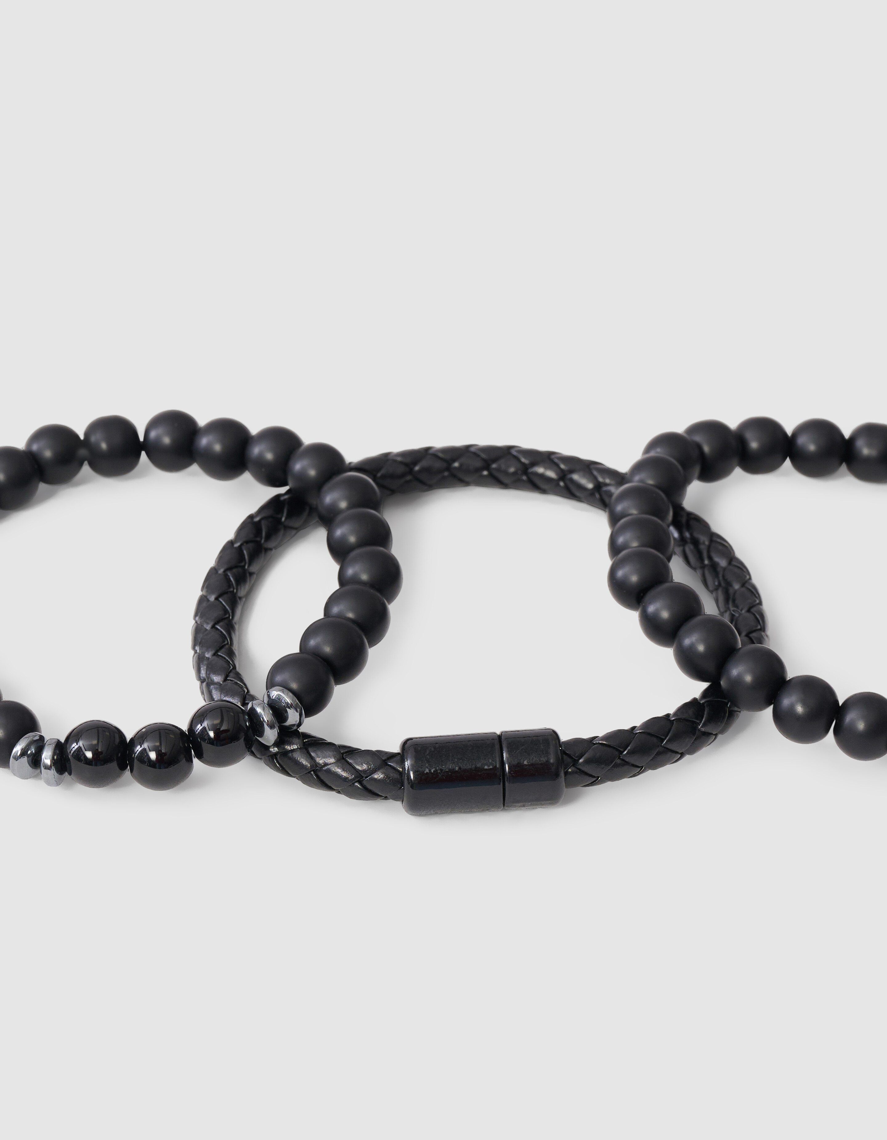 Perlenarmband-Set Zwart SHOEBY MEN