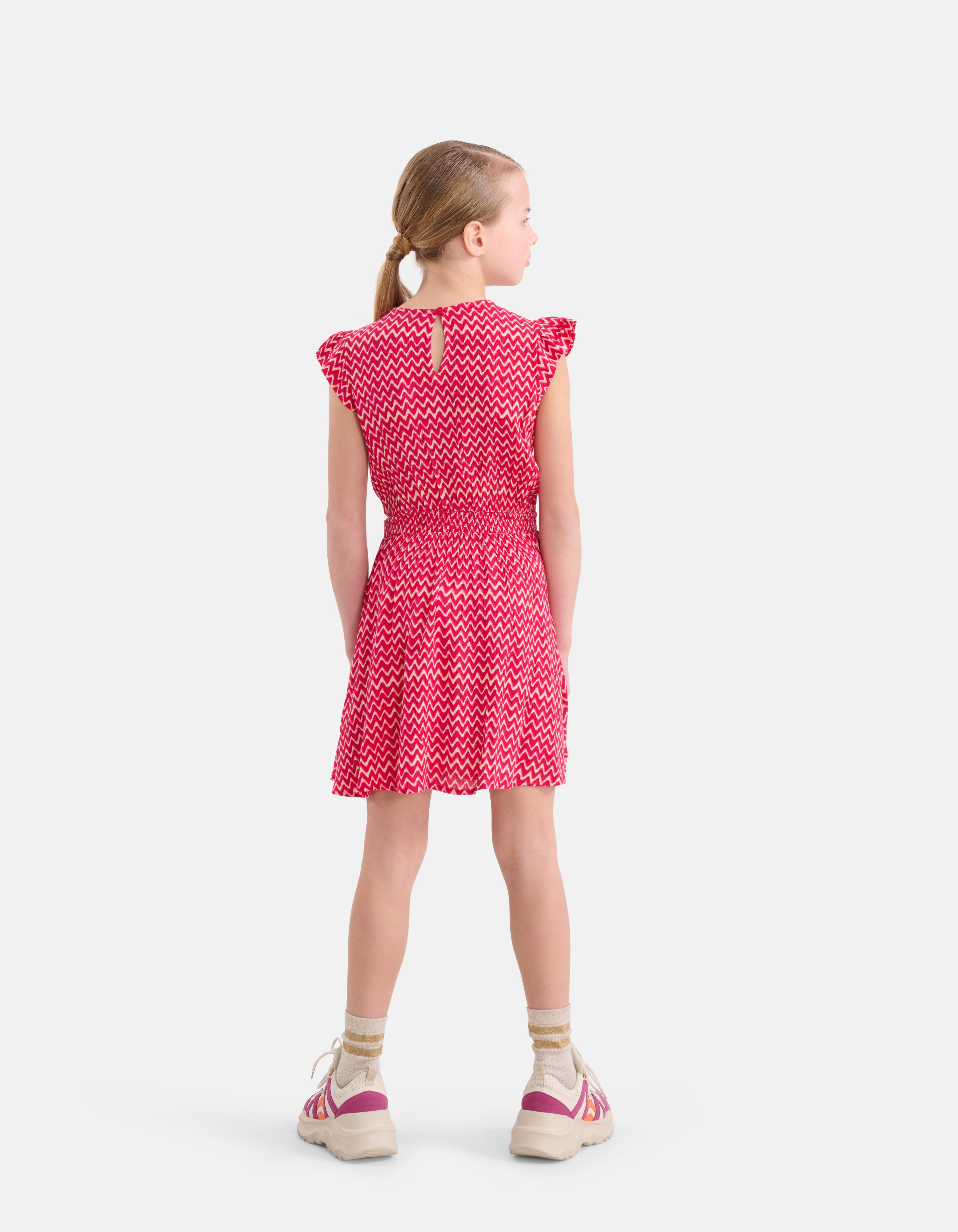 Printed Crinkle Jurk Roze SHOEBY GIRLS