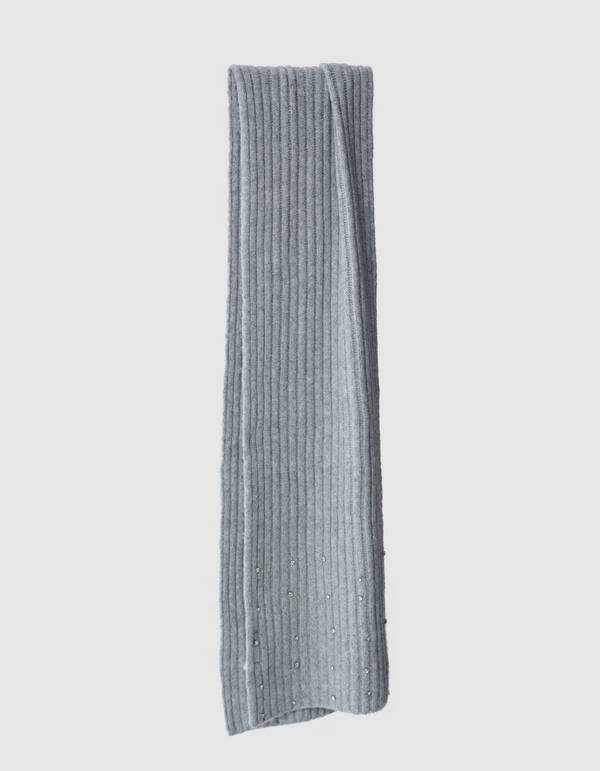 Gerippter Strassschal Hellgrau SHOEBY ACCESSOIRES