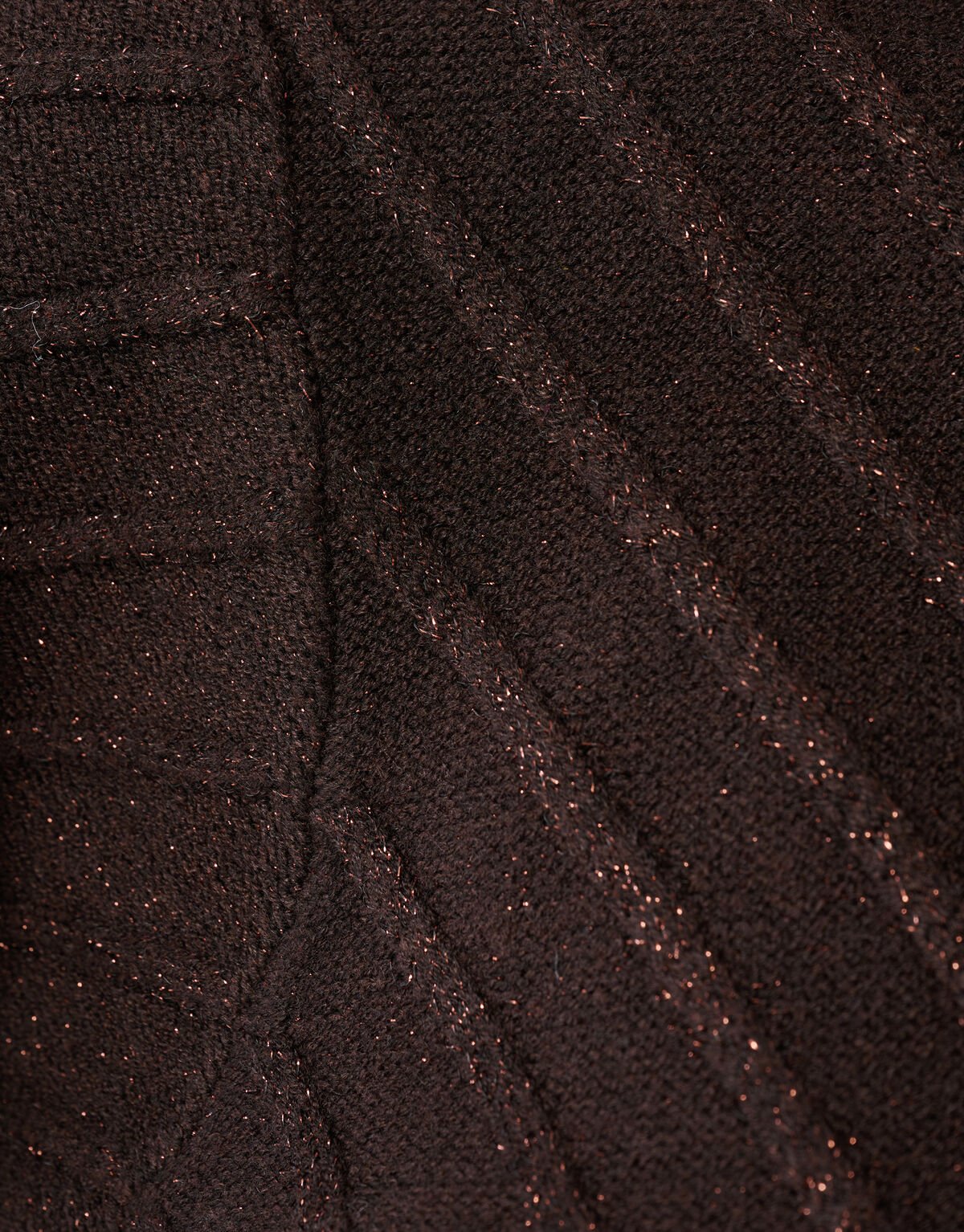 Glitzernder Strickpullover, dunkelbraun SHOEBY WOMEN