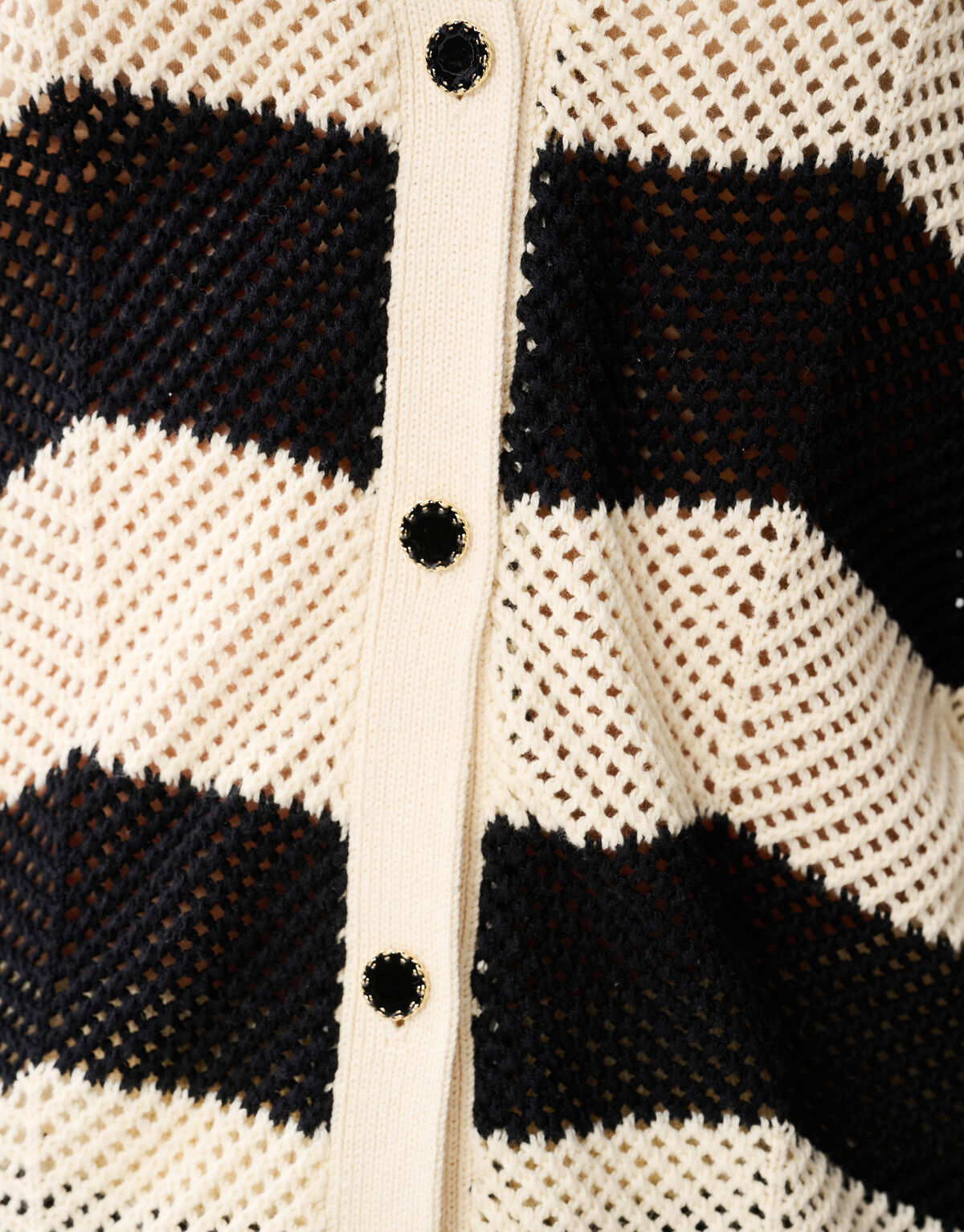 Multi-H&auml;kelbluse Schwarz/Wei&szlig; SHOEBY WOMEN