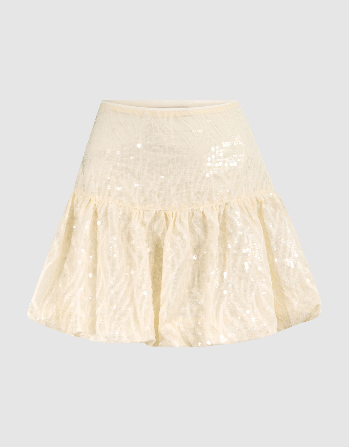 Pailletten Mini Rok Gebroken Wit SHOEBY WOMEN