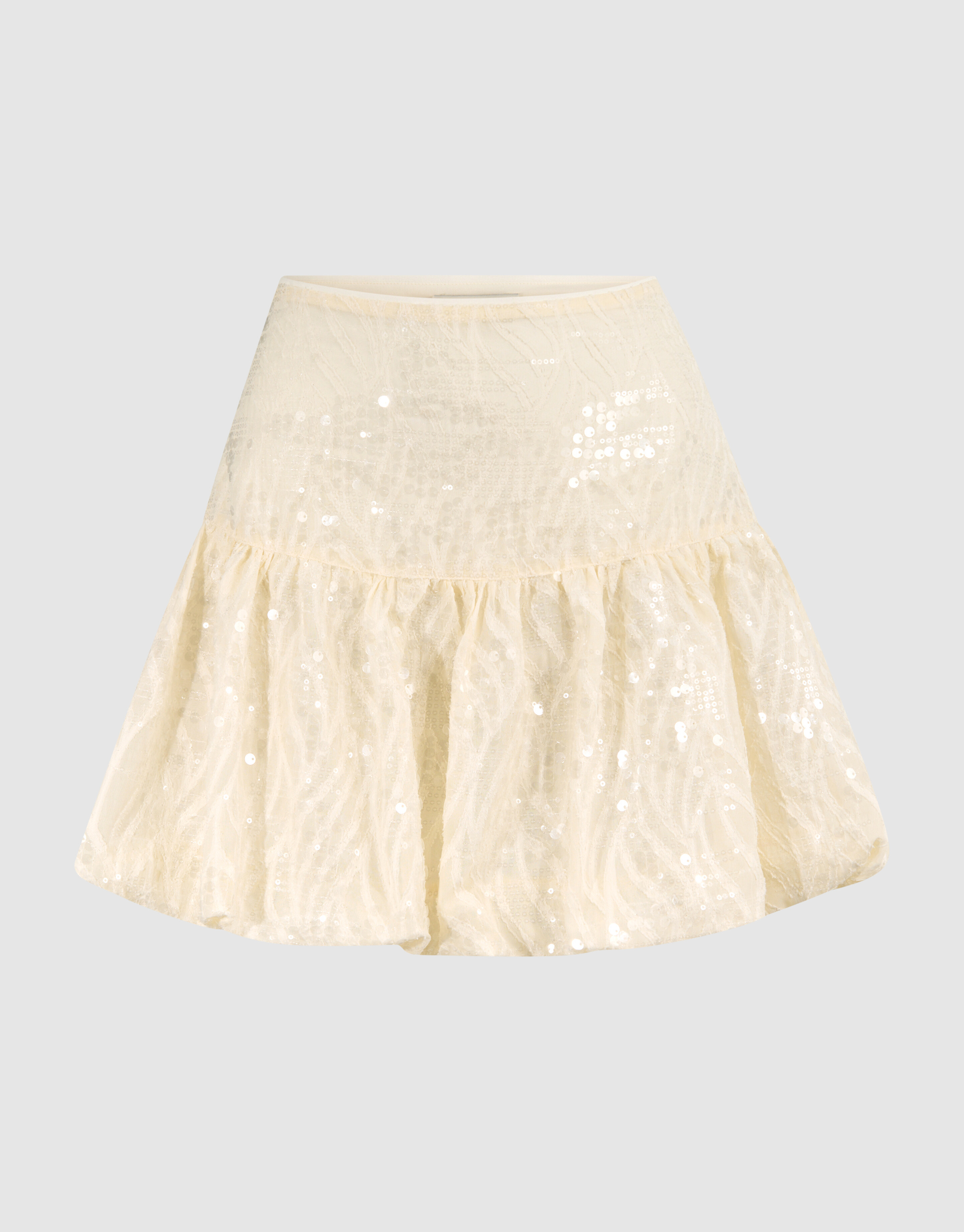 Pailletten Mini Rok Gebroken Wit SHOEBY WOMEN