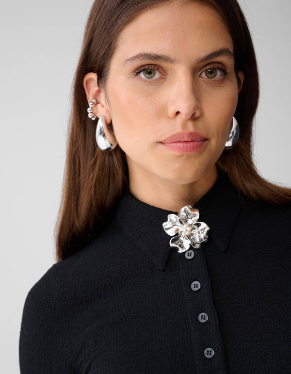 Blumen Polo Top Schwarz SHOEBY WOMEN