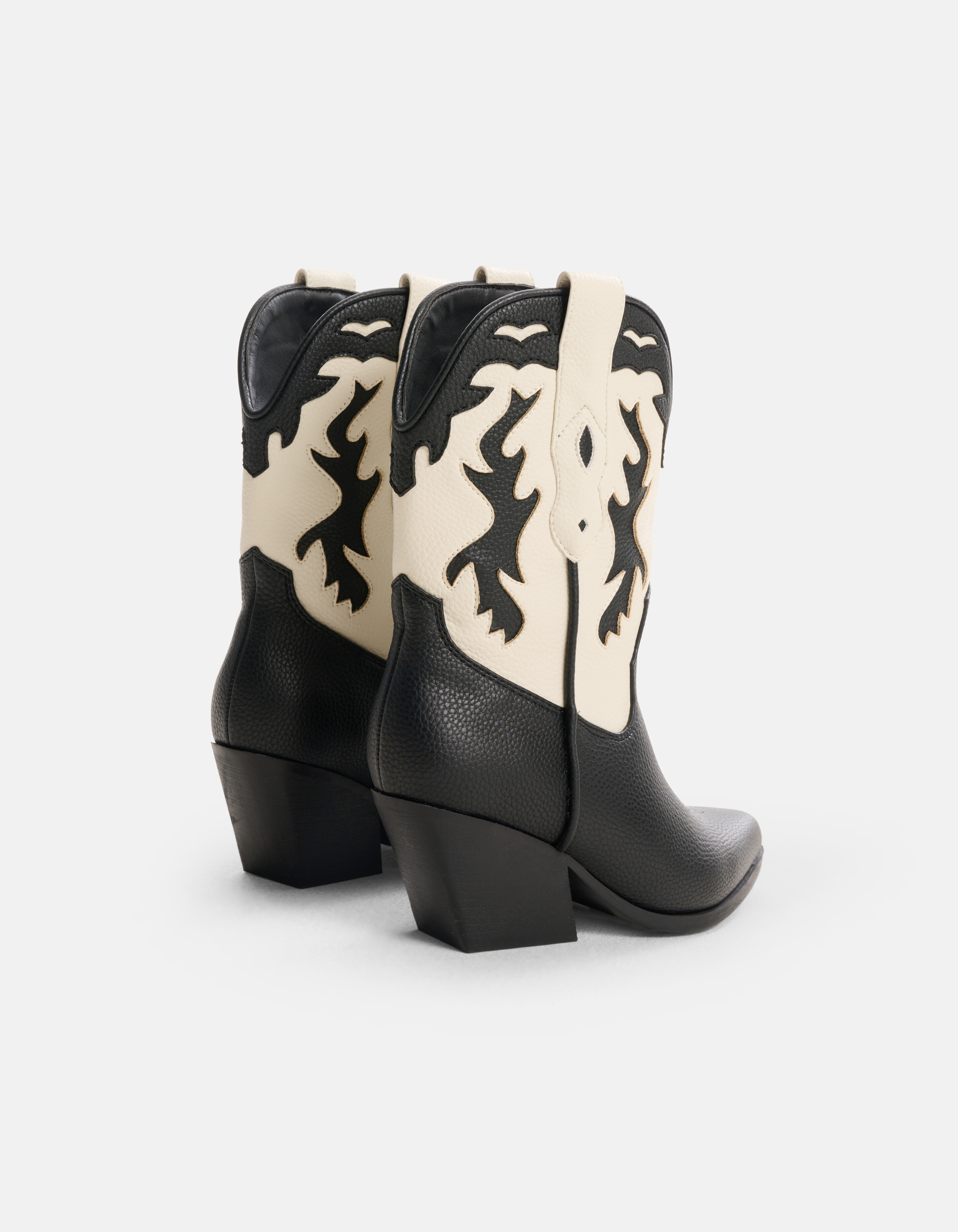 Cowboystiefel Medium Schwarz/Weiß SHOEBY SHOES