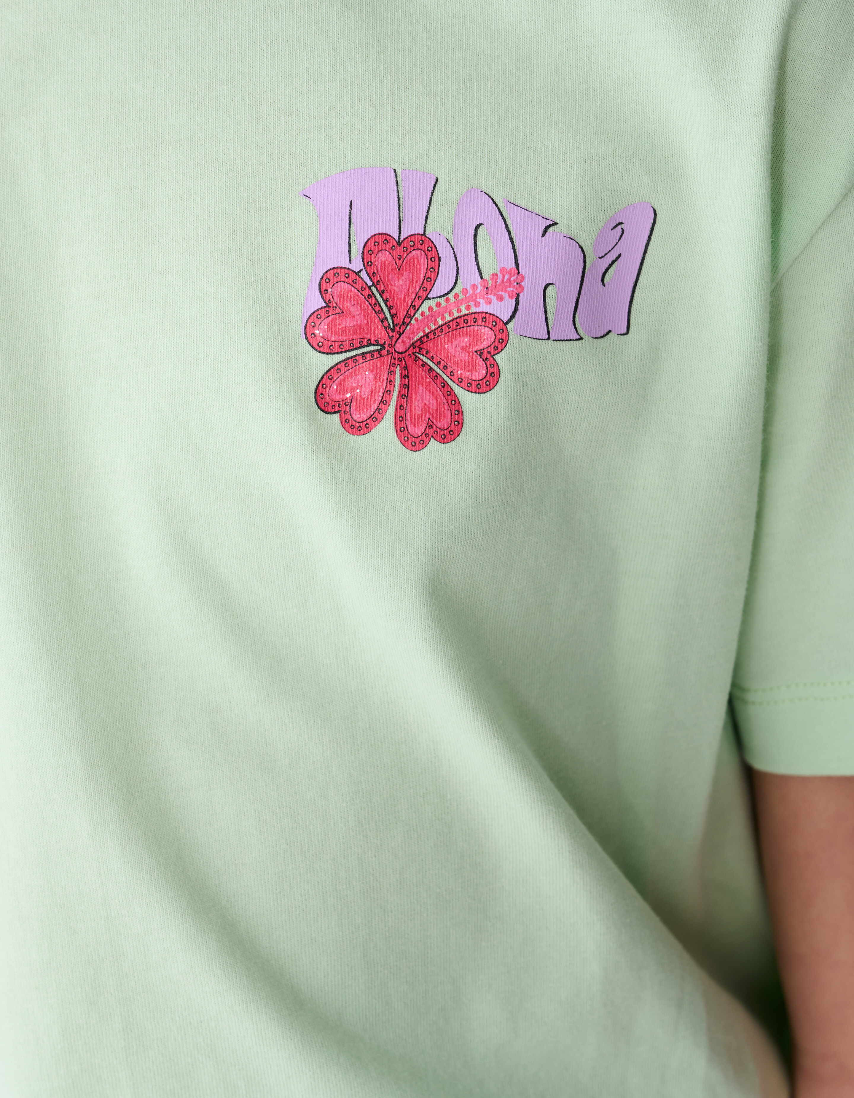 Aloha Artwork T-Shirt Hellgr&uuml;n SHOEBY GIRLS
